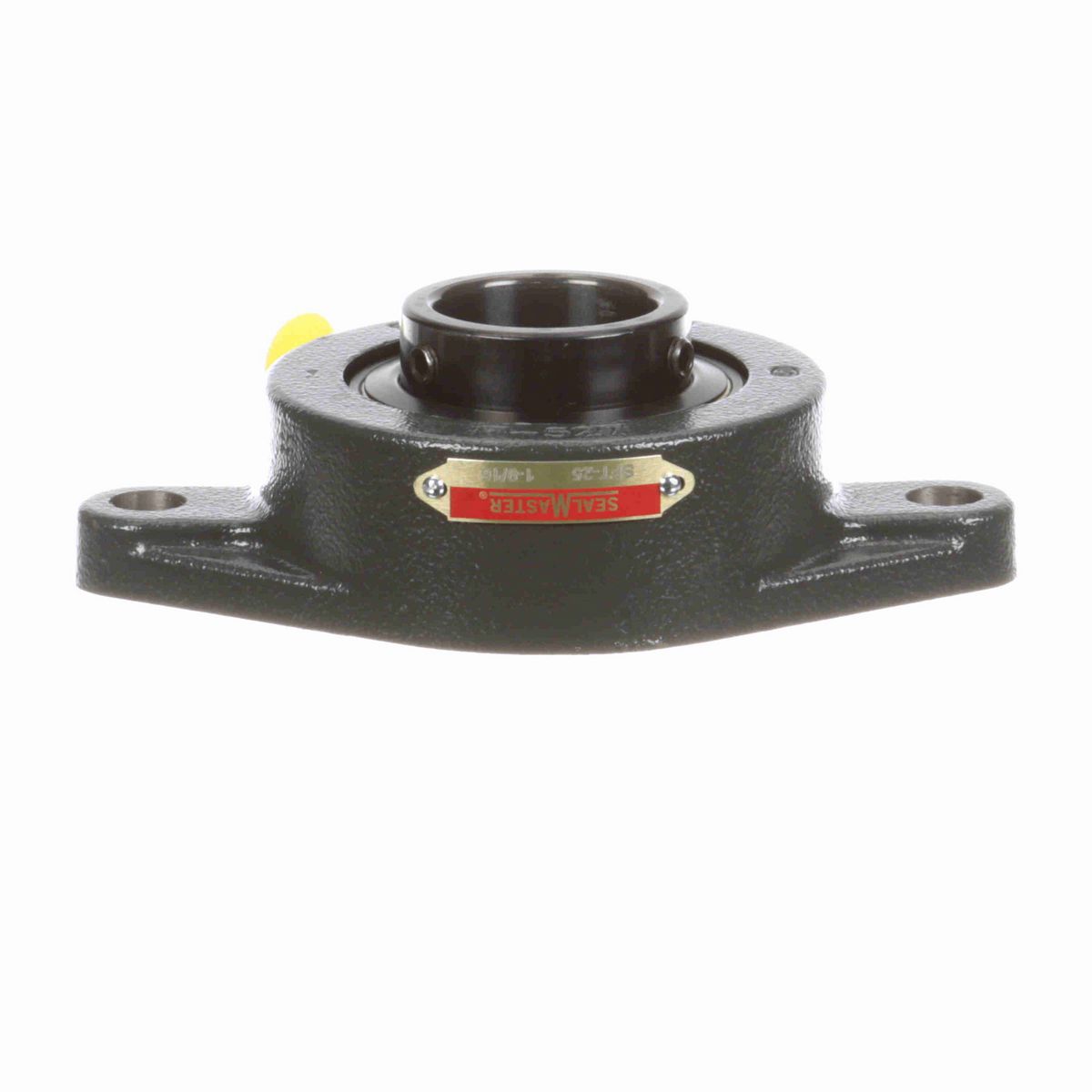 Sealmaster Mounted Cast Iron Two Bolt Flange Ball Bearing - 52100 Bearing Steel, Black Oxided - Setscrew Lock - SFT-25