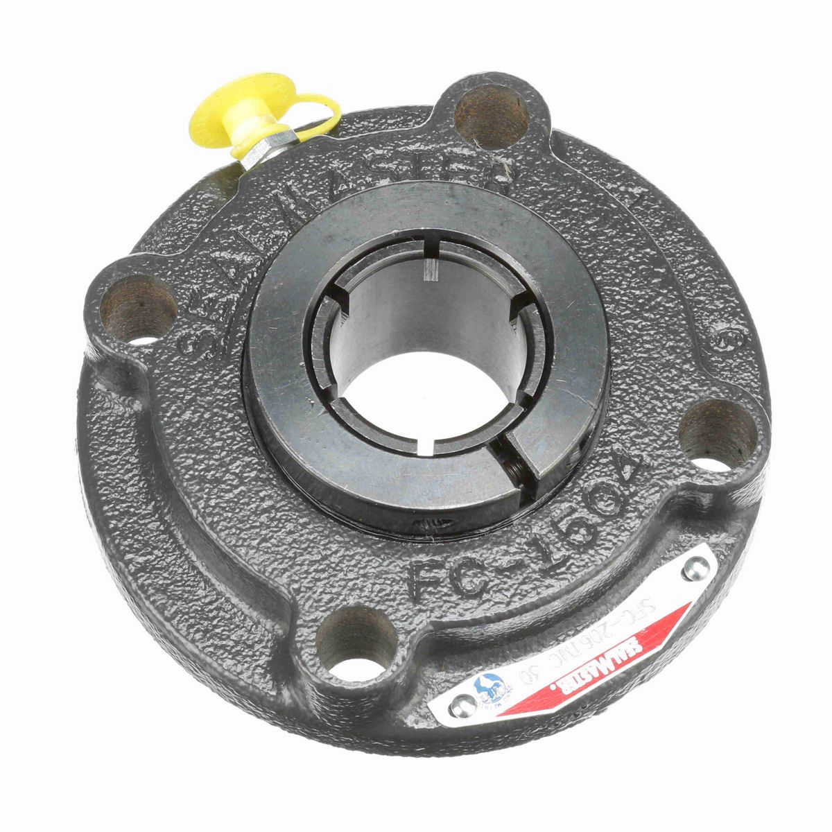 Sealmaster Mounted Cast Iron Flange Cartridge Ball Bearing - 52100 Bearing Steel, Black Oxided - Concentric Lock - SFC-206TMC
