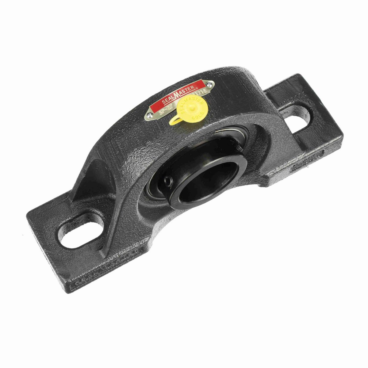 Sealmaster Mounted Cast Iron Two Bolt Pillow Block Ball Bearing - 52100 Bearing Steel, Black Oxided - Setscrew Lock - SP-27