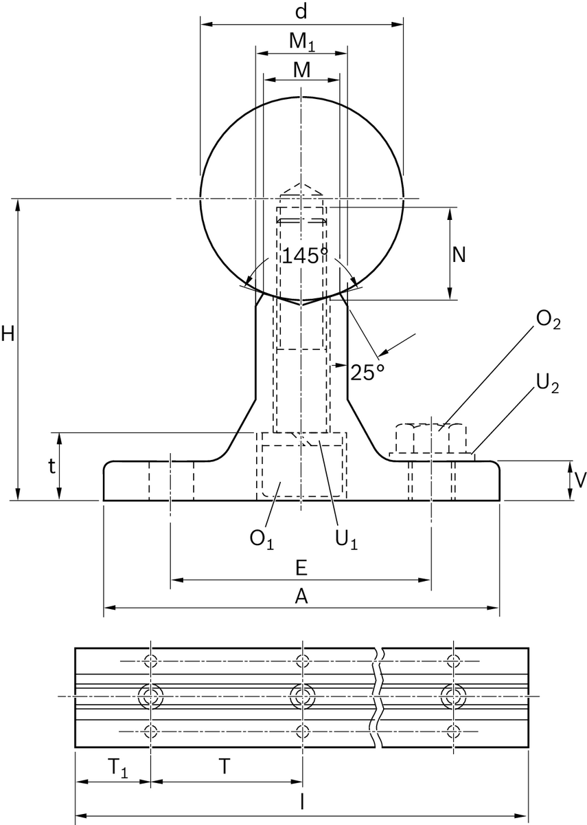 Опорная направляющая с валом из термообработанной стали Bosch Rexroth WM-40-AFH2-H6- [R101154000]