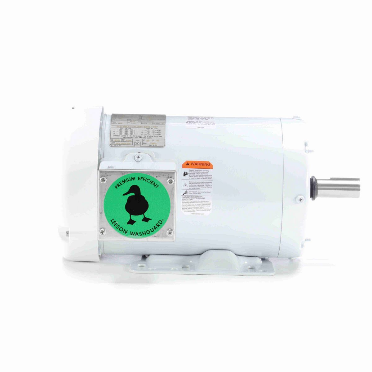 LEESON White Duck™ General Purpose Motor, 2 & 1.50 HP, 3 Ph, 60 & 50 Hz, 230/460 & 190/380 V, 1800 & 1500 RPM, 145T Frame, TEFC - 121866.00