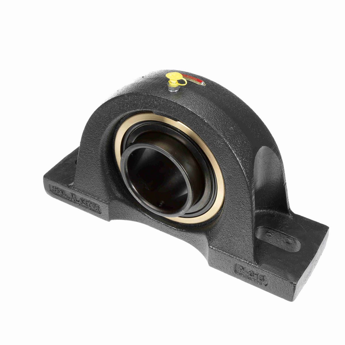 Sealmaster Mounted Cast Iron Two Bolt Pillow Block Ball Bearing - 52100 Bearing Steel, Black Oxided - Double Setscrew Lock - Air Handling Housing Fit, Noise Tested - EMPD-35 CXU