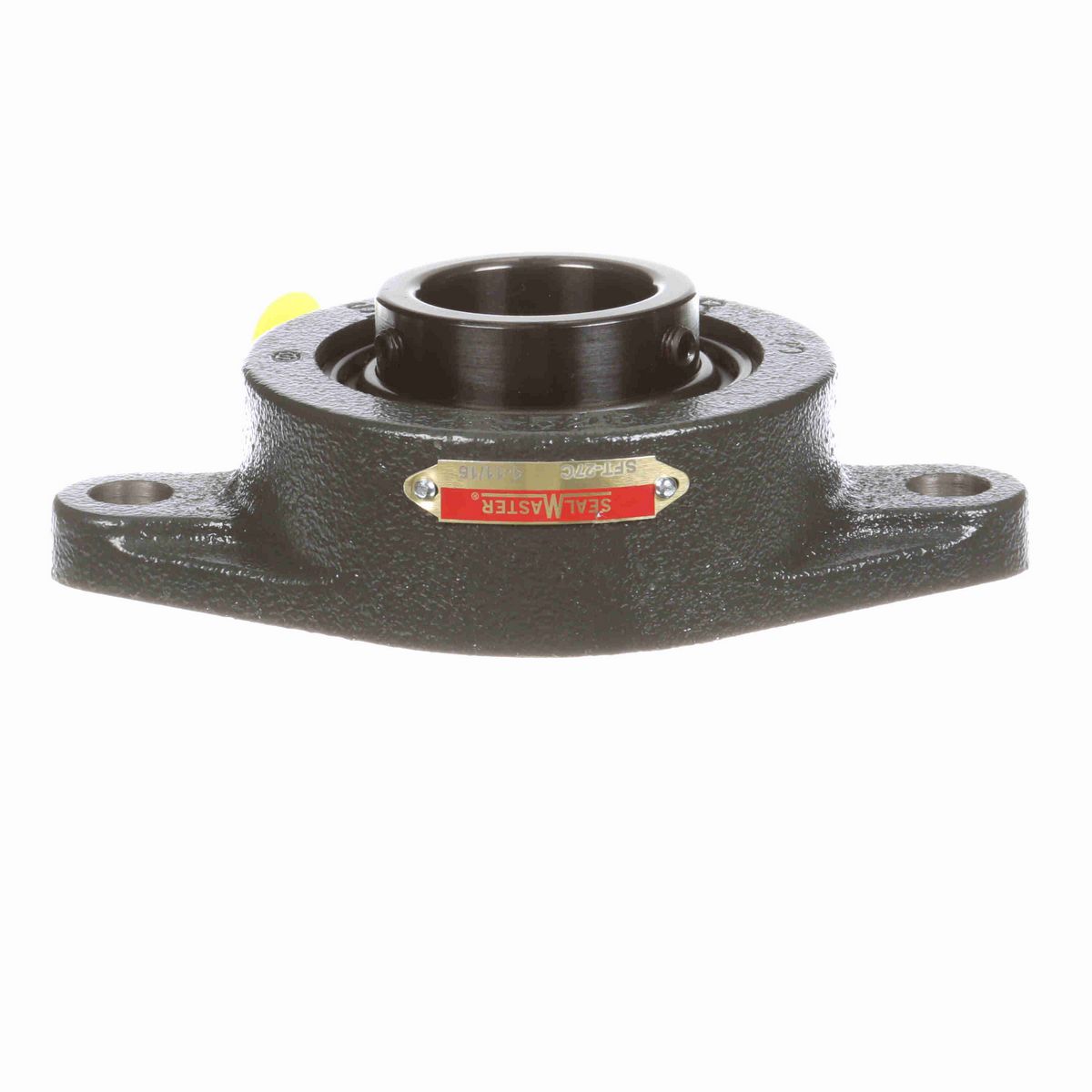 Sealmaster Mounted Cast Iron Two Bolt Flange Ball Bearing - 52100 Bearing Steel, Black Oxided - Setscrew Lock - SFT-27C