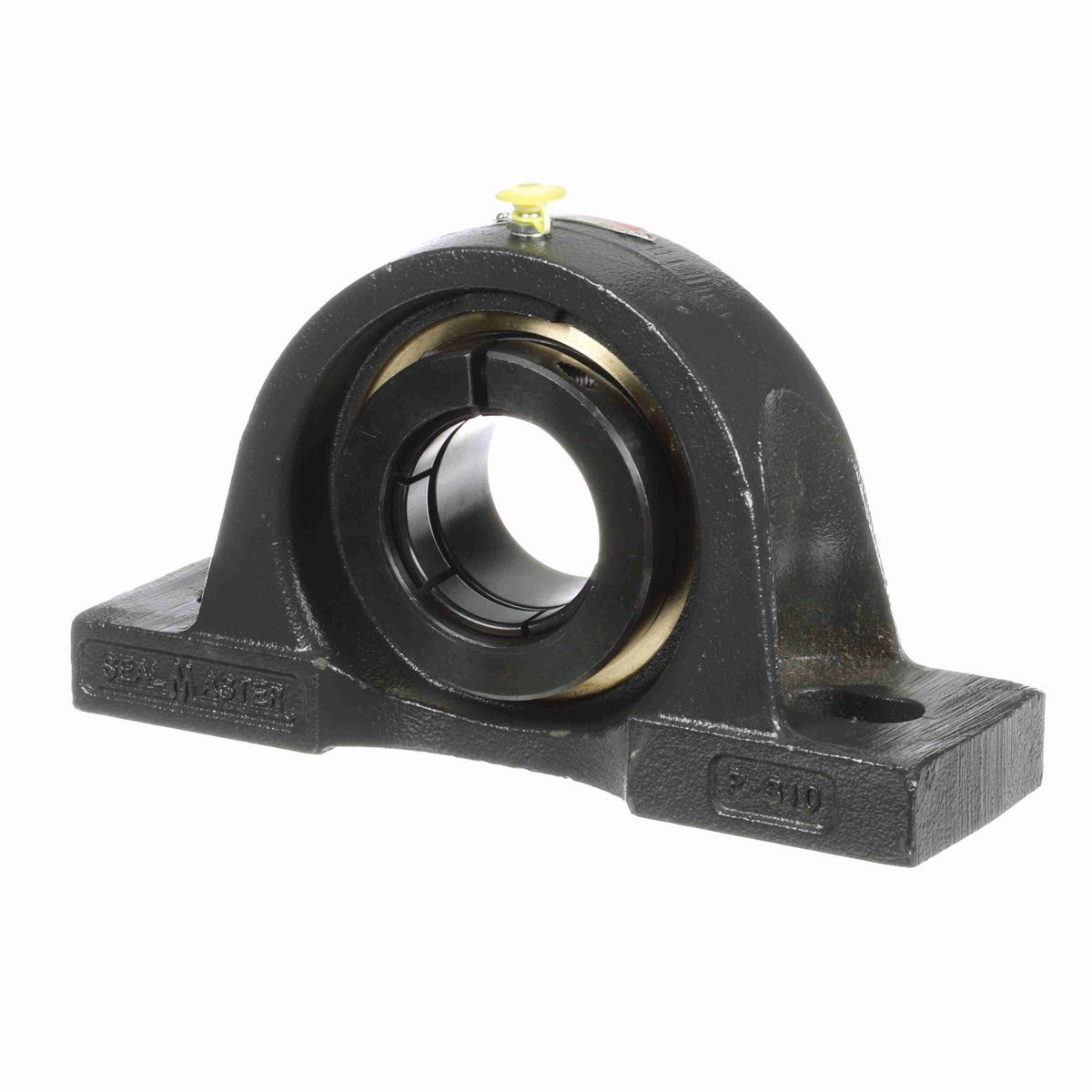 Sealmaster Mounted Cast Iron Two Bolt Pillow Block Ball Bearing - 52100 Bearing Steel, Black Oxided - Concentric Lock - EMP-35T