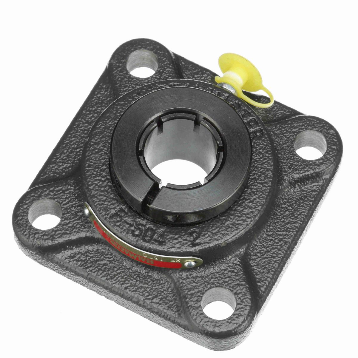Sealmaster Mounted Cast Iron Four Bolt Flange Ball Bearing - 52100 Bearing Steel, Black Oxided - Concentric Lock - SF-16TC
