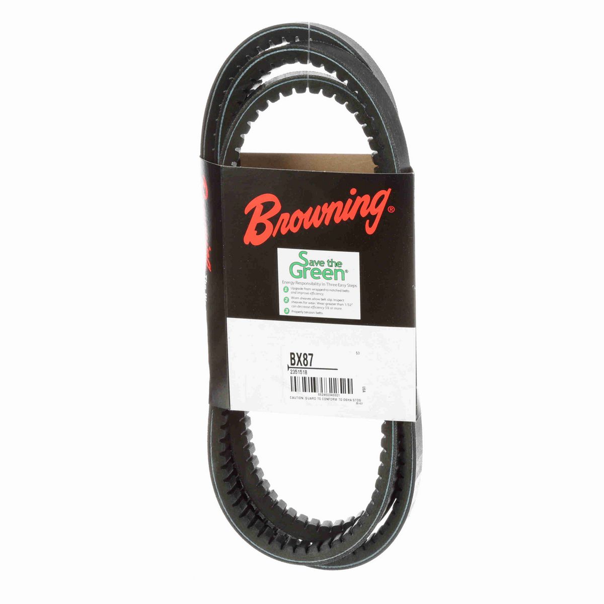 Browning EPDM Notched Belt 98% Efficient - BX87