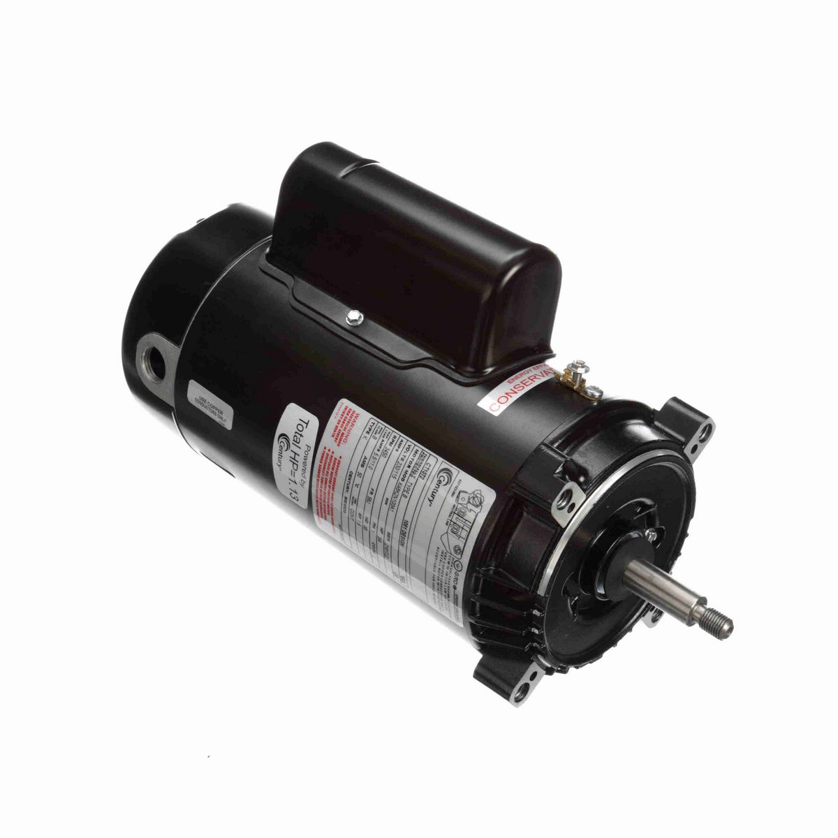 Century Pool Pump Motor, 3/4 HP, 1 Ph, 60 Hz, 230/115 V, 3600 RPM, 56J Frame, ODP - CT1072