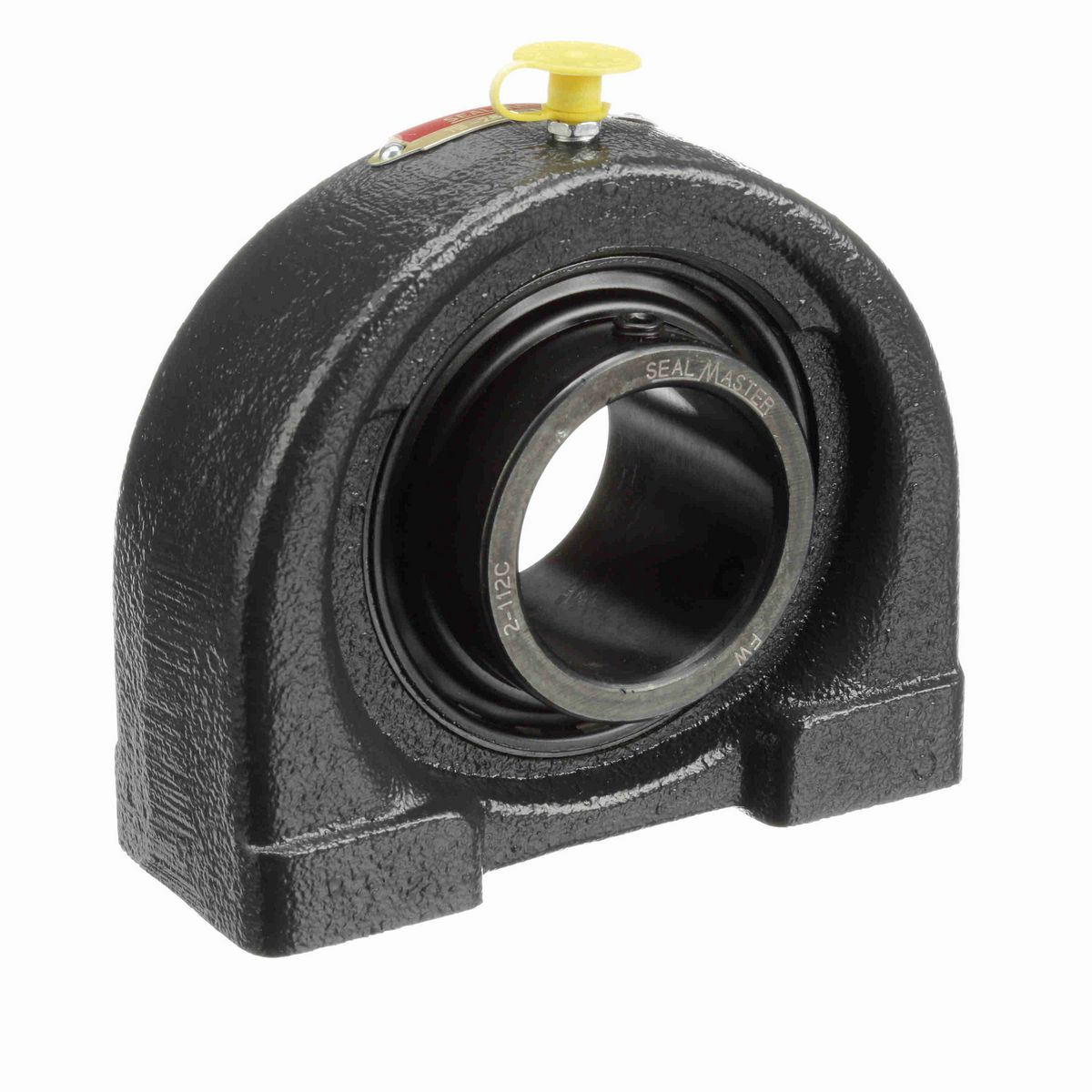 Sealmaster Mounted Cast Iron Tapped Base Pillow Block Ball Bearing - 52100 Bearing Steel, Black Oxided - Setscrew Lock - TB-28C