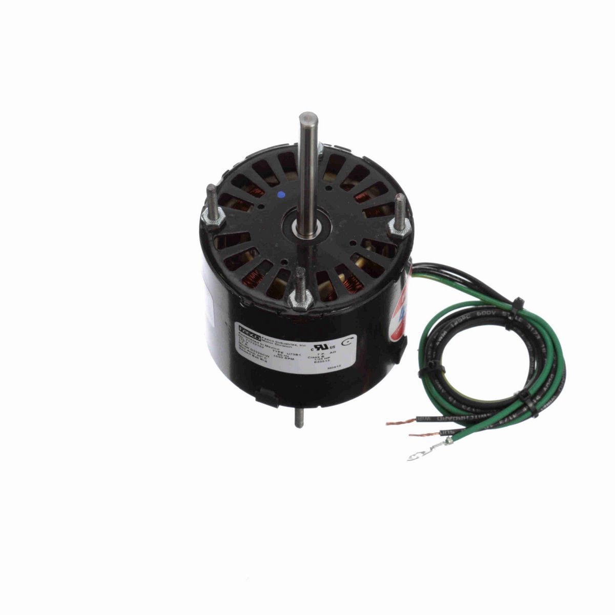 FASCO Ventilation Motor, 1/25 HP, 1 Ph, 60 Hz, 115 V, 1550 RPM, 1 Speed, 3.3" Diameter, OAO - D3325CW