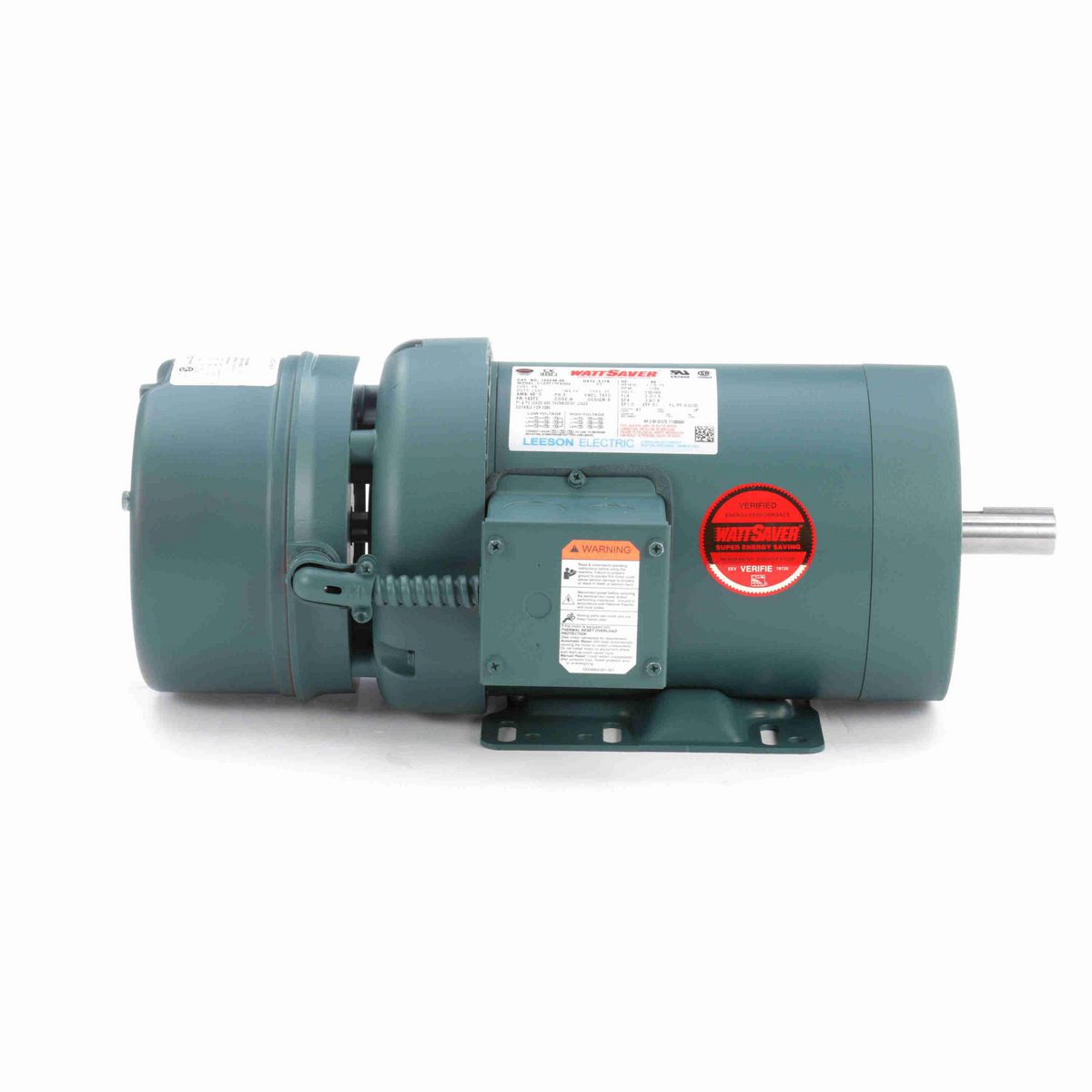 LEESON Brake Motor, 1 HP, 3 Ph, 60 Hz, 230/460 V, 1800 RPM, 143TC Frame, TEFC - 122248.00