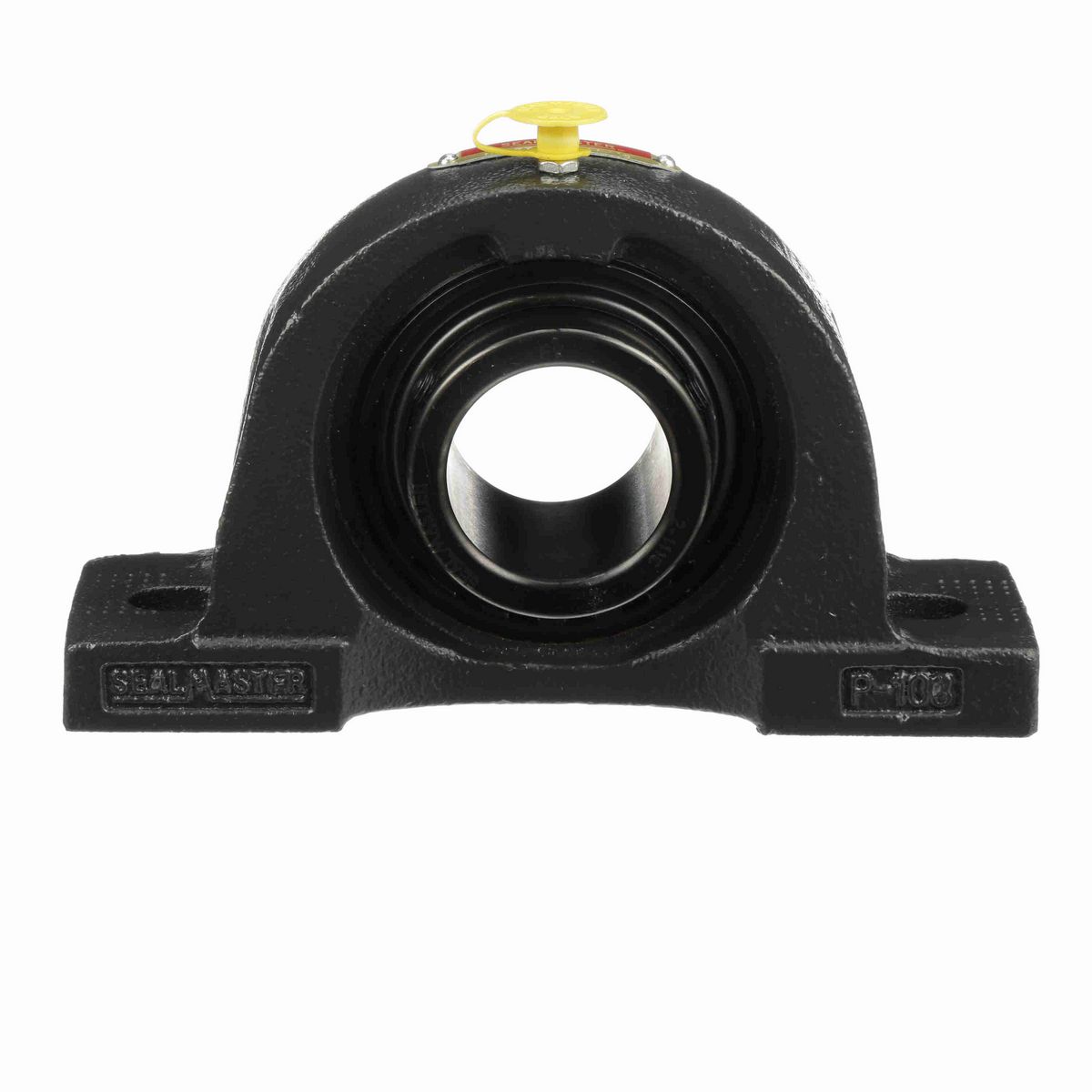 Sealmaster Mounted Cast Iron Two Bolt Pillow Block Ball Bearing - 52100 Bearing Steel, Black Oxided - Setscrew Lock - NP-27C
