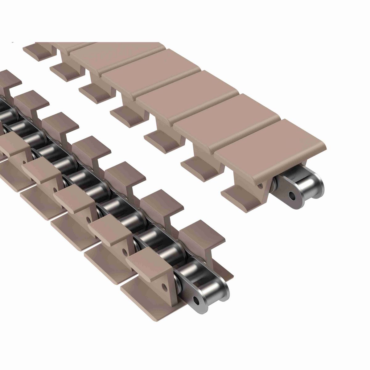 Rexnord 1863TAB Side-flexing Solid Top, Material: Tan Low Friction, Width: 2.25in, Pitch: 1.5in - LF1863TK2.25