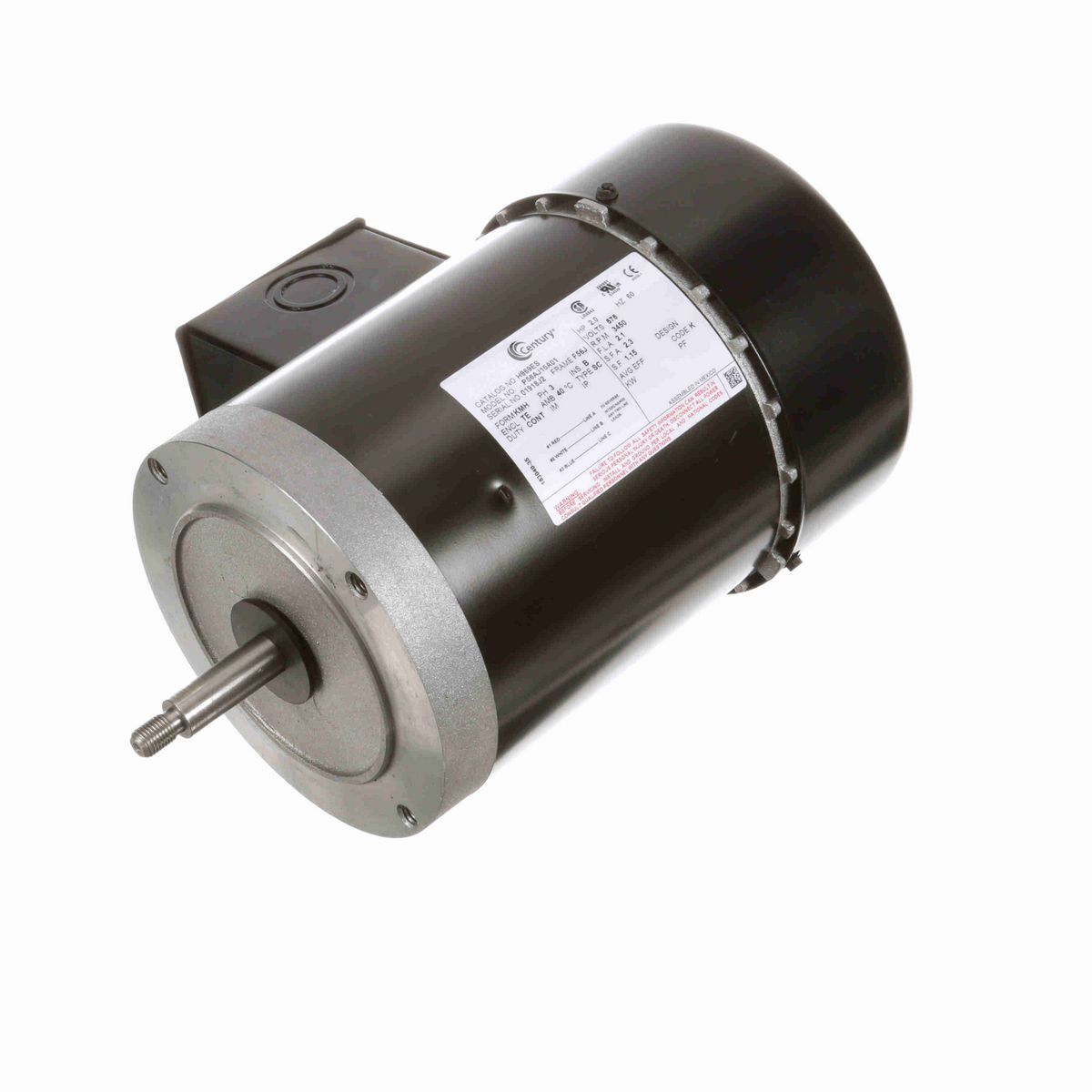 Century General Purpose Pump Motor, 2.0 HP, 3 Ph, 60 Hz, 575 V, 3600 RPM, F56J Frame, TEFC - H969ES
