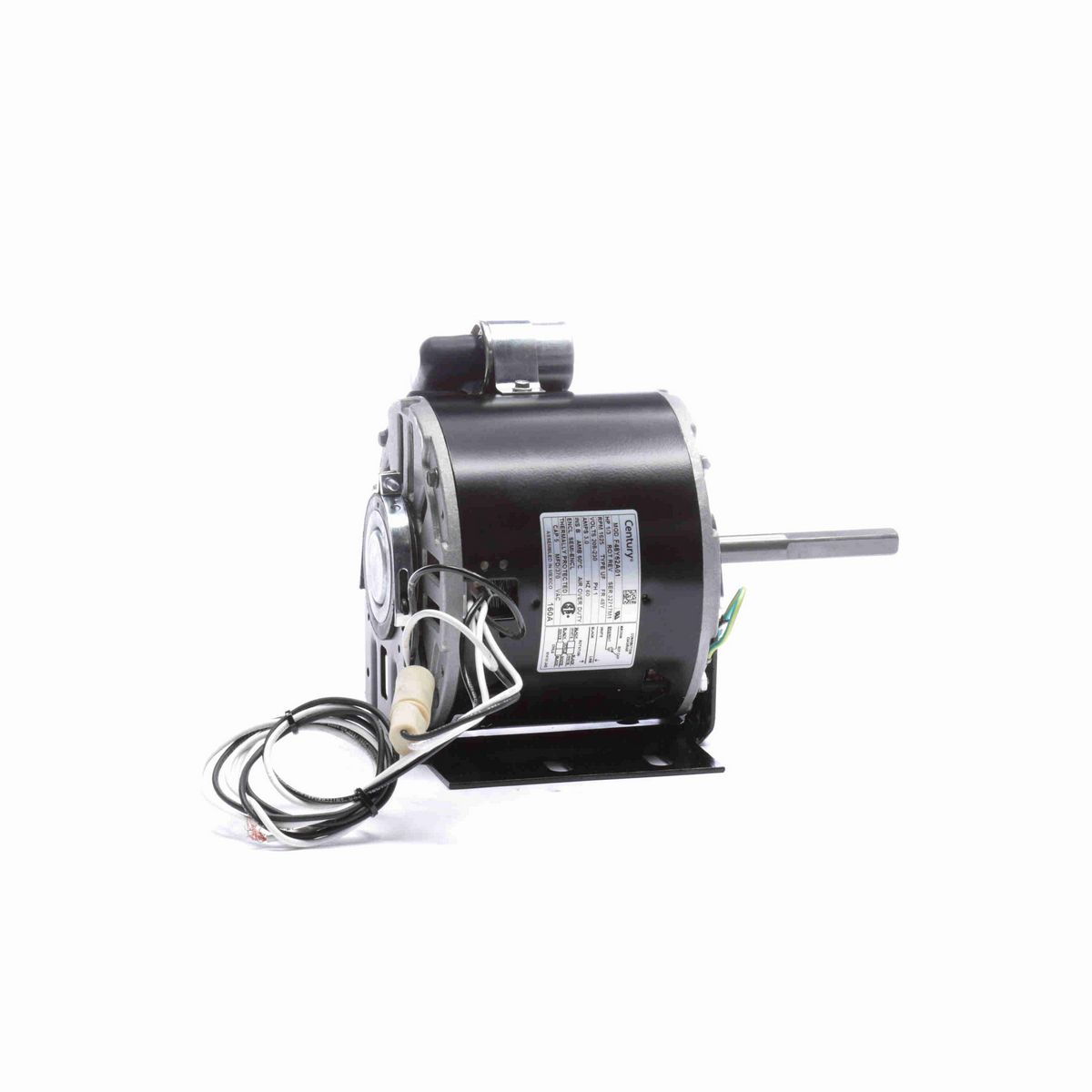 Century OEM Replacement Motor, 1/3 HP, 1 Ph, 60 Hz, 208-230 V, 1625 RPM, 1 Speed, 48 Frame, SEMI ENCL - 160A