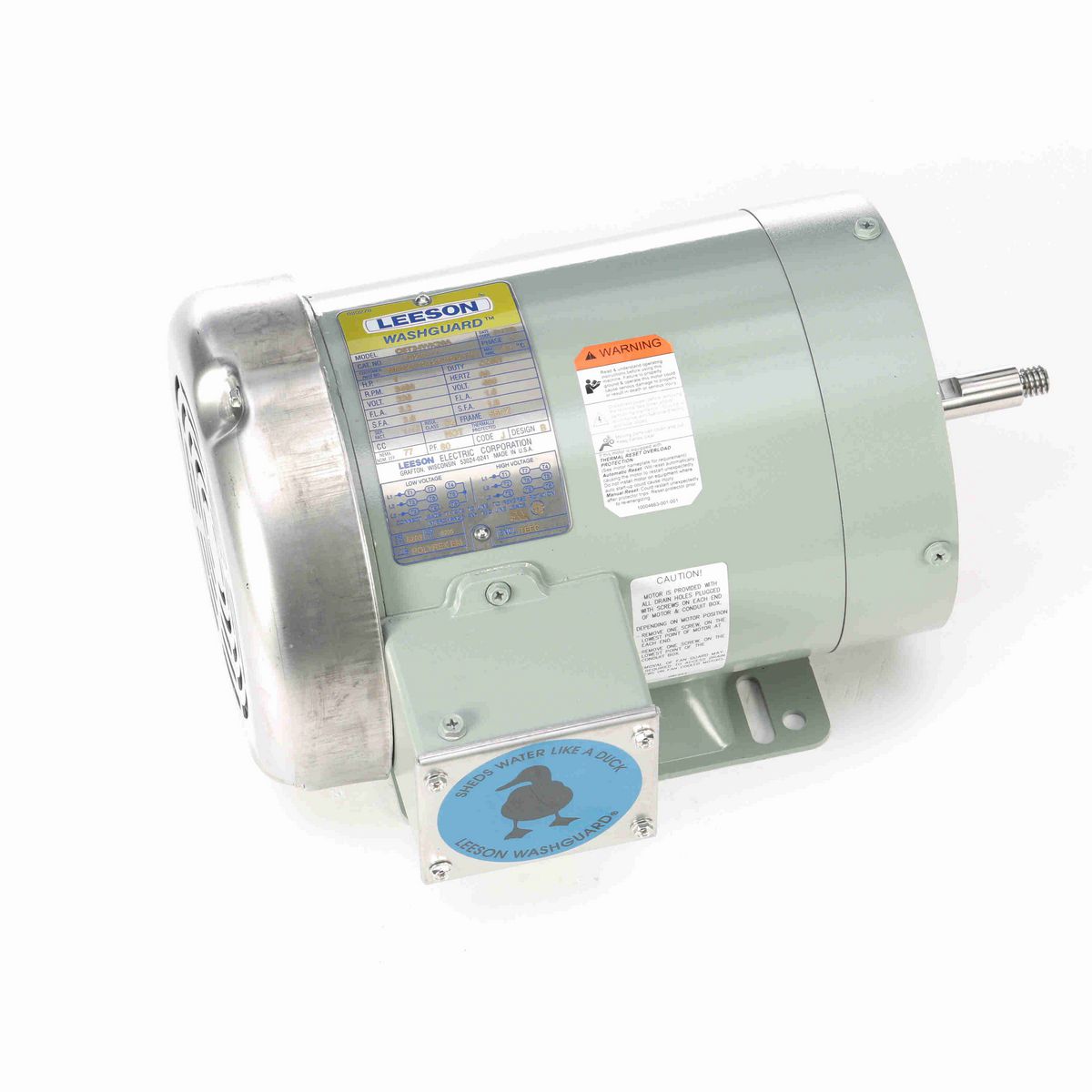 LEESON General Purpose Farm Duty Motor, 1 HP, 3 Ph, 60 Hz, 230/460 V, 3600 RPM, 56CZ Frame, TEFC - 119230.00