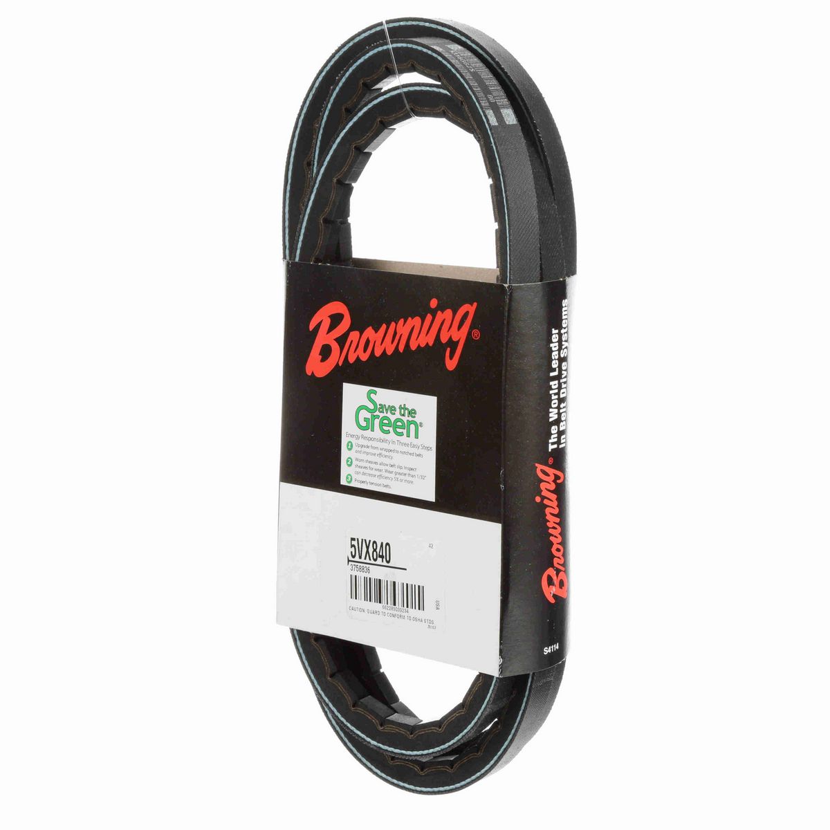 Browning EPDM Notched Belt 98% Efficient - 5VX840