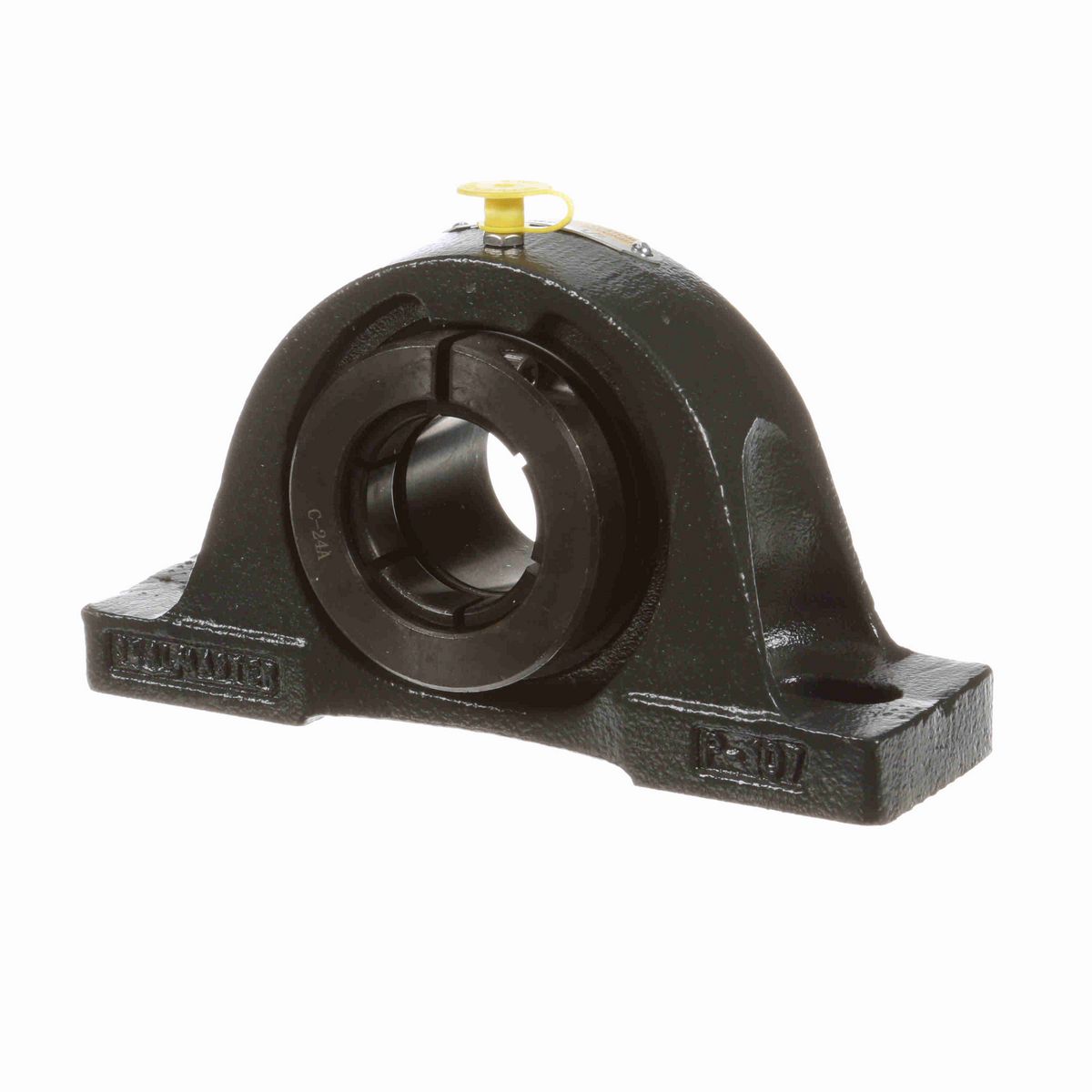 Sealmaster Mounted Cast Iron Two Bolt Pillow Block Ball Bearing - 52100 Bearing Steel, Black Oxided - Concentric Lock - High Contamination - NP-24T DRT
