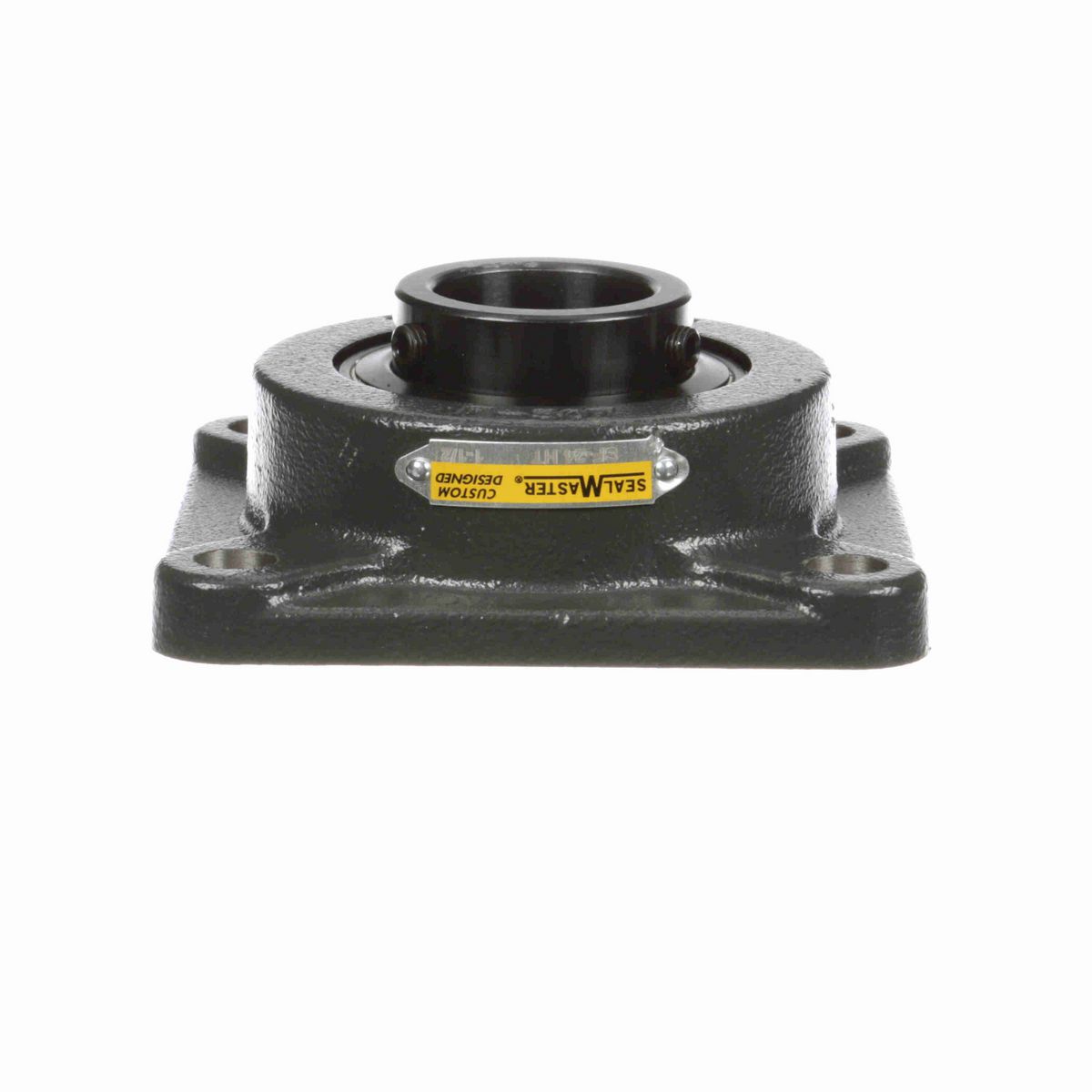 Sealmaster Mounted Cast Iron Four Bolt Flange Ball Bearing - 52100 Bearing Steel, Black Oxided - Setscrew Lock - High Temperature - SF-24 HT