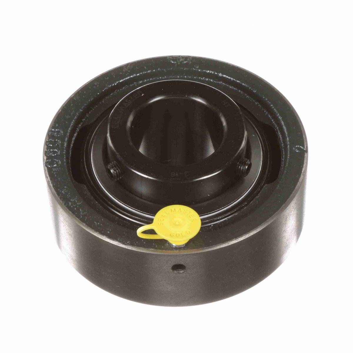 Sealmaster Mounted Cast Iron Cylindrical Cartridge Ball Bearing - 52100 Bearing Steel, Black Oxided - Setscrew Lock - MSC-24