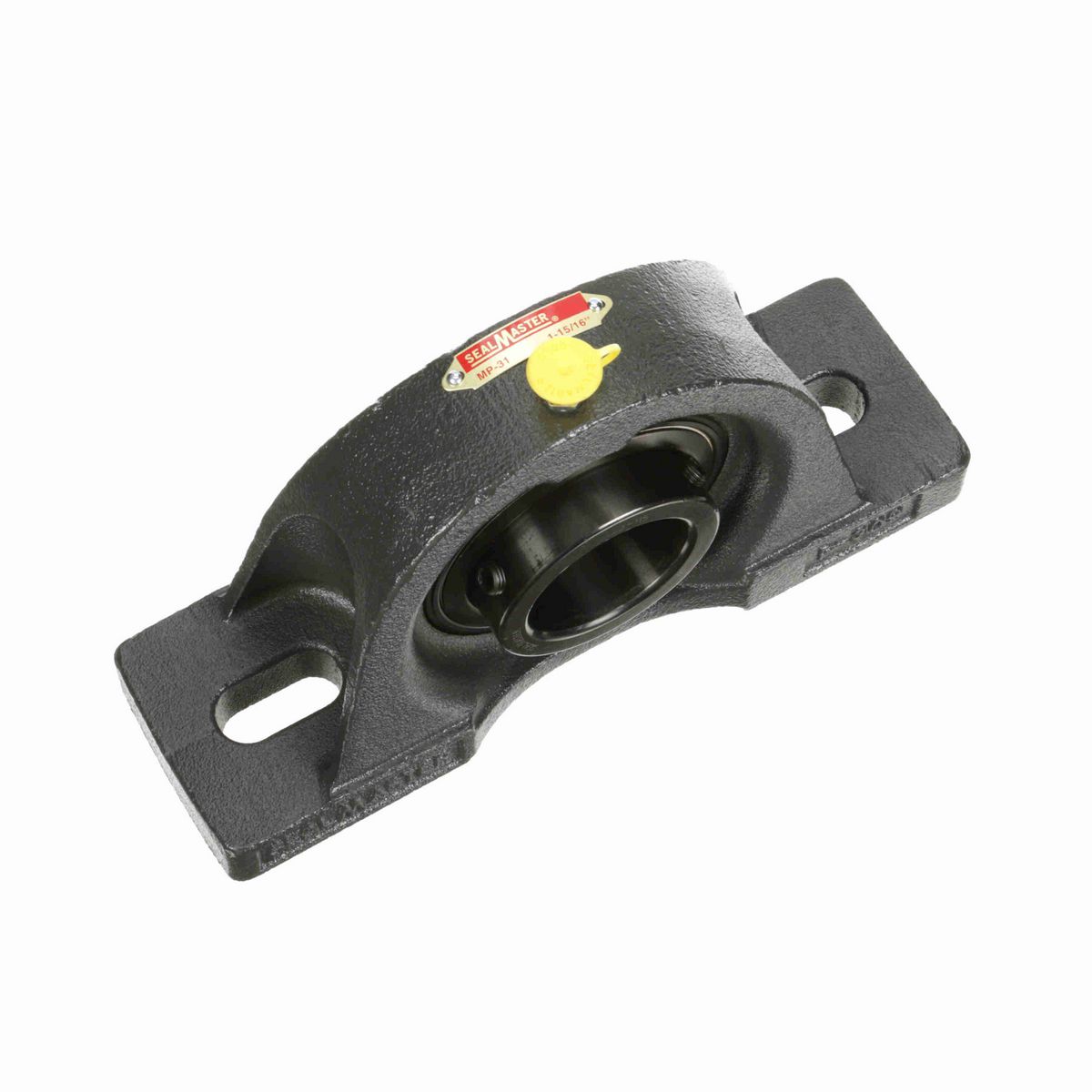 Sealmaster Mounted Cast Iron Two Bolt Pillow Block Ball Bearing - 52100 Bearing Steel, Black Oxided - Setscrew Lock - MP-31