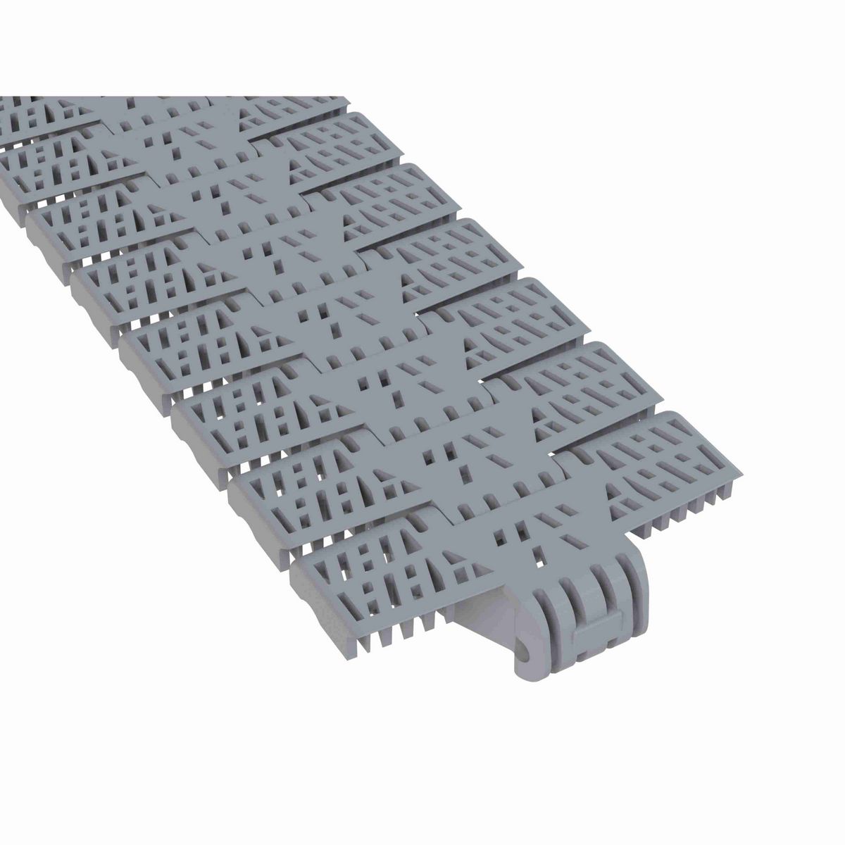 Rexnord 1040FGM Side-flexing Flush Grid, Material: Silver Platinum Series™ X, Width: 3.3in, Pitch: 1in - 10604586