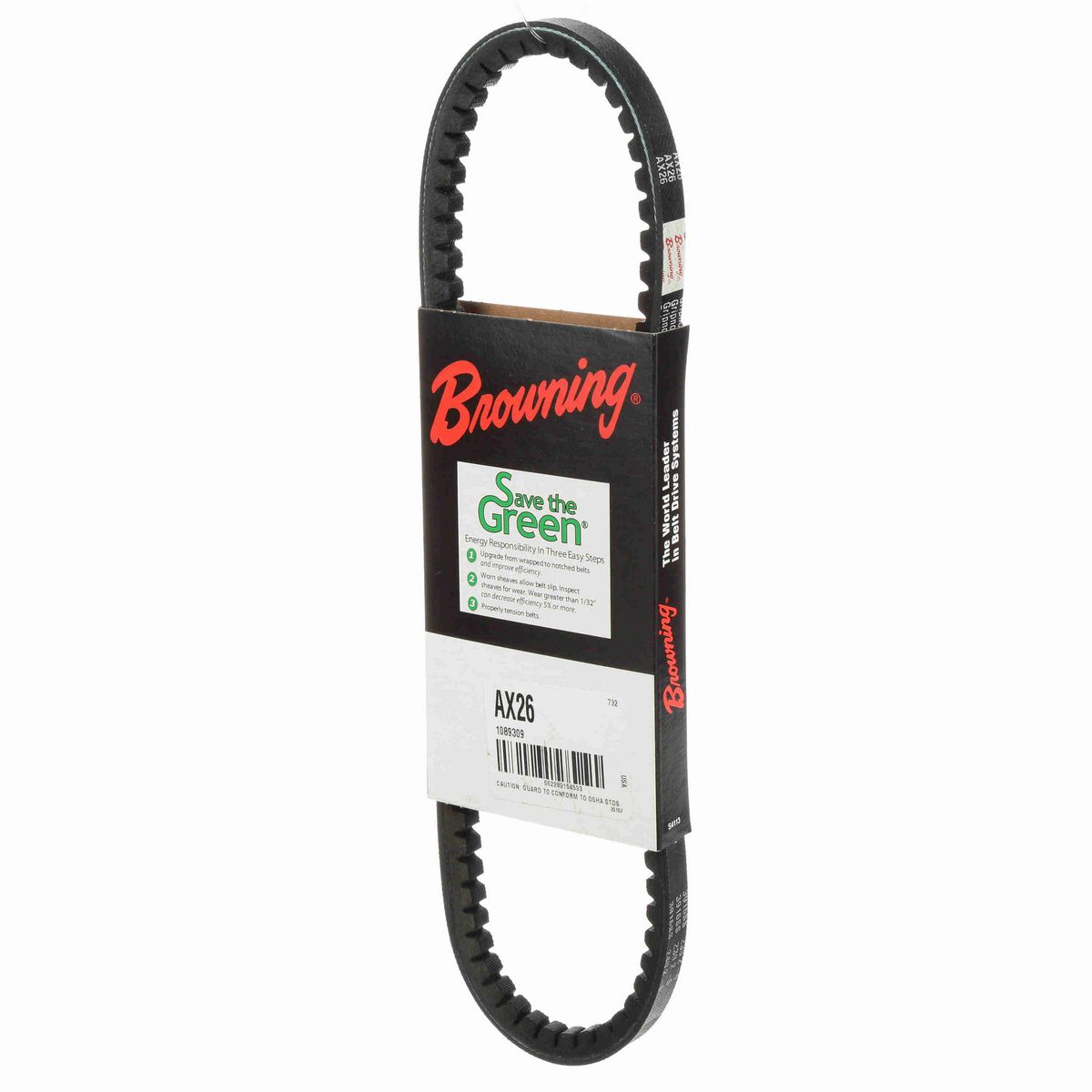 Browning EPDM Notched Belt 98% Efficient - AX26
