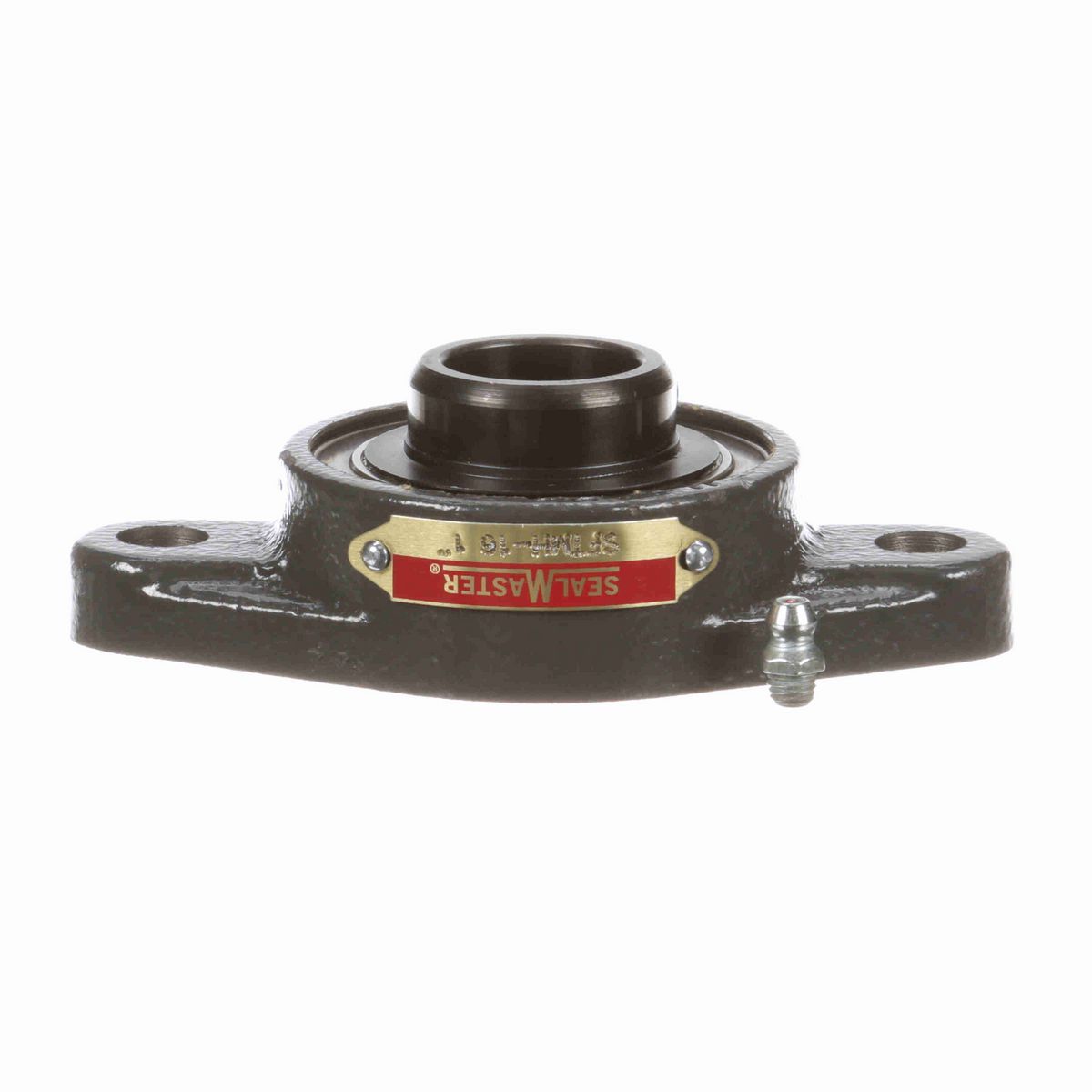 Sealmaster Mounted Cast Iron Two Bolt Flange Ball Bearing - 52100 Bearing Steel, Black Oxided - Setscrew Lock - SFTMH-16