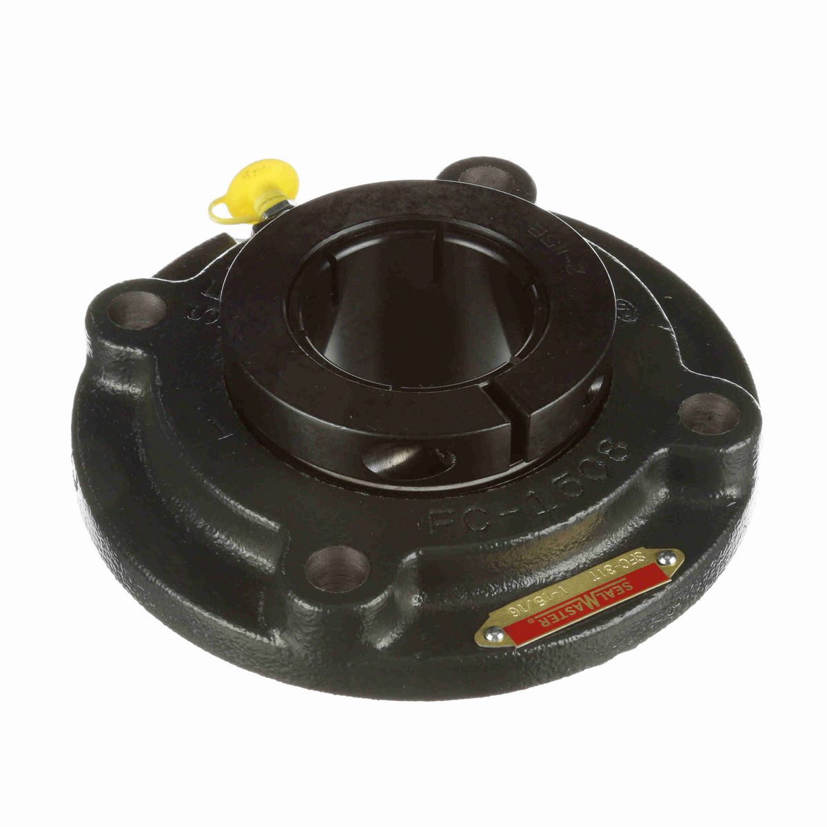 Sealmaster Mounted Cast Iron Flange Cartridge Ball Bearing - 52100 Bearing Steel, Black Oxided - Concentric Lock - SFC-31T