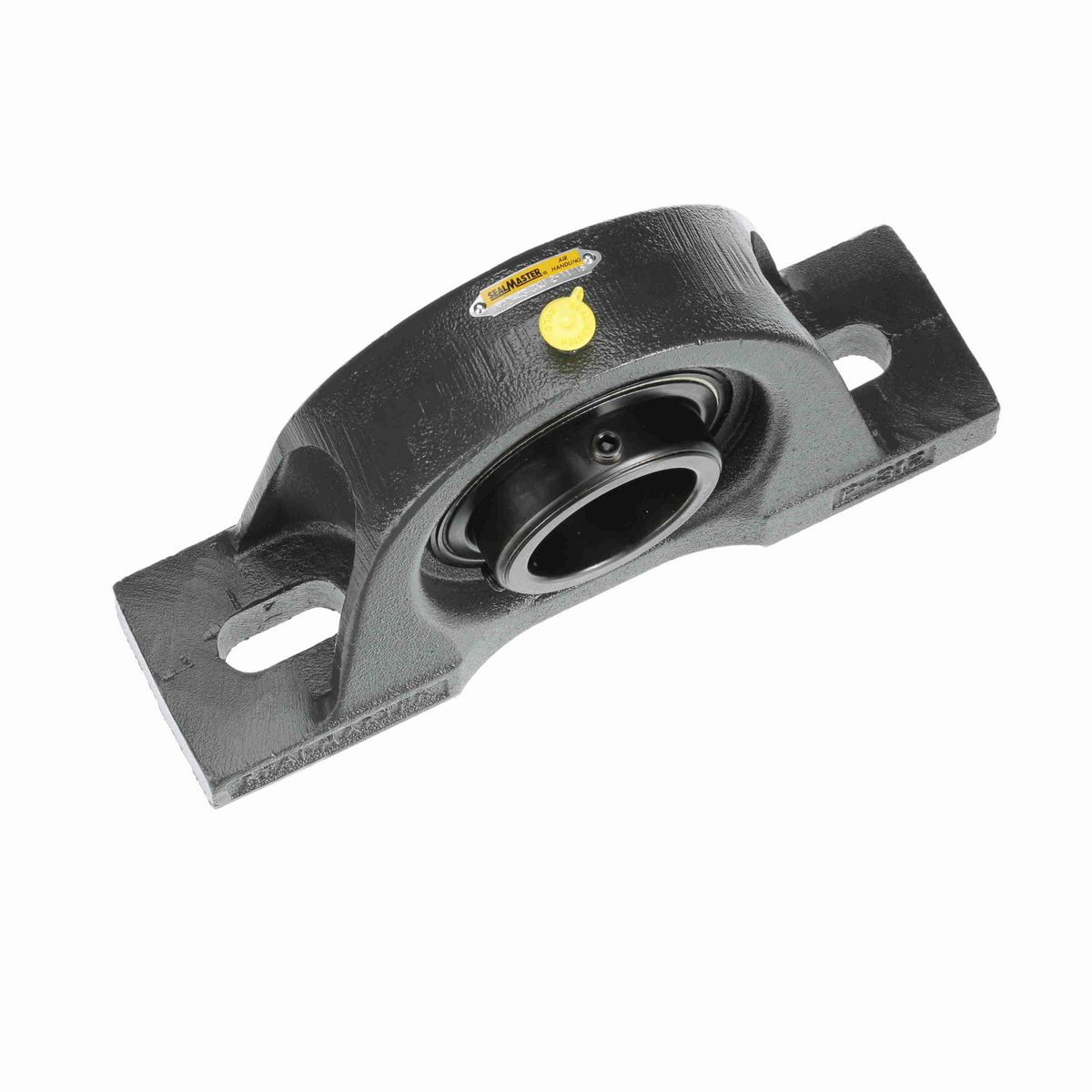 Sealmaster Mounted Cast Iron Two Bolt Pillow Block Ball Bearing - 52100 Bearing Steel, Black Oxided - Double Setscrew Lock - Air Handling Housing Fit, Noise Tested - MPD-43 CXU