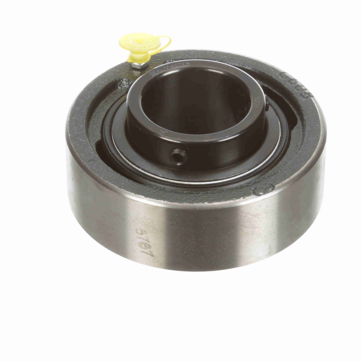 Sealmaster Mounted Cast Iron Cylindrical Cartridge Ball Bearing - 52100 Bearing Steel, Black Oxided - Setscrew Lock - SC-209