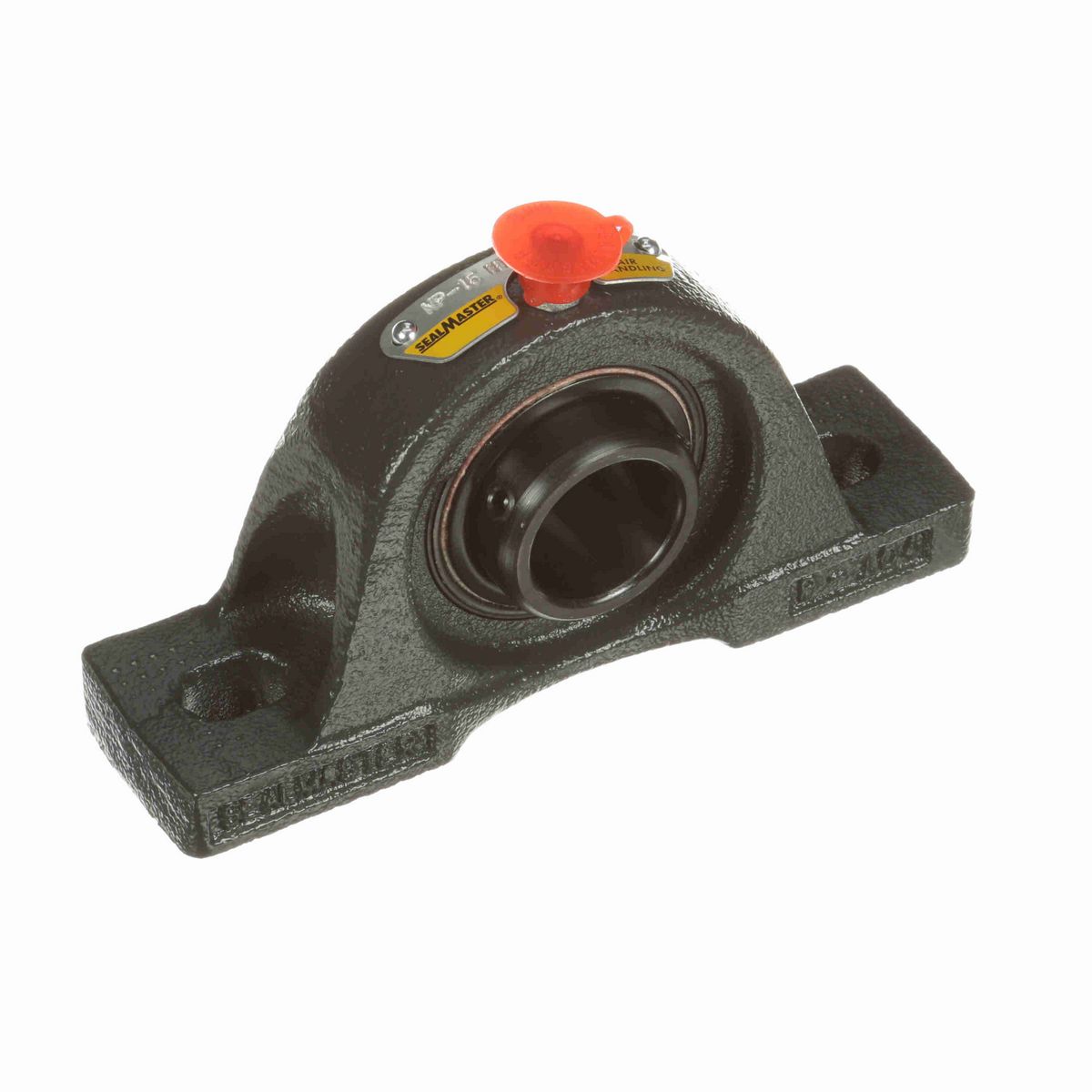 Sealmaster Mounted Cast Iron Two Bolt Pillow Block Ball Bearing - 52100 Bearing Steel, Black Oxided - Setscrew Lock - High Temperature - NP-16 HT