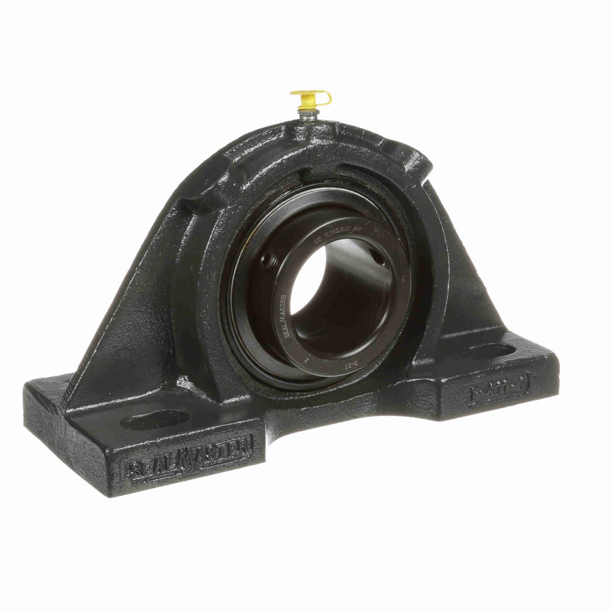 Sealmaster Mounted Cast Iron Four Bolt Pillow Block Ball Bearing - 52100 Bearing Steel, Black Oxided - Setscrew Lock - MFP-39