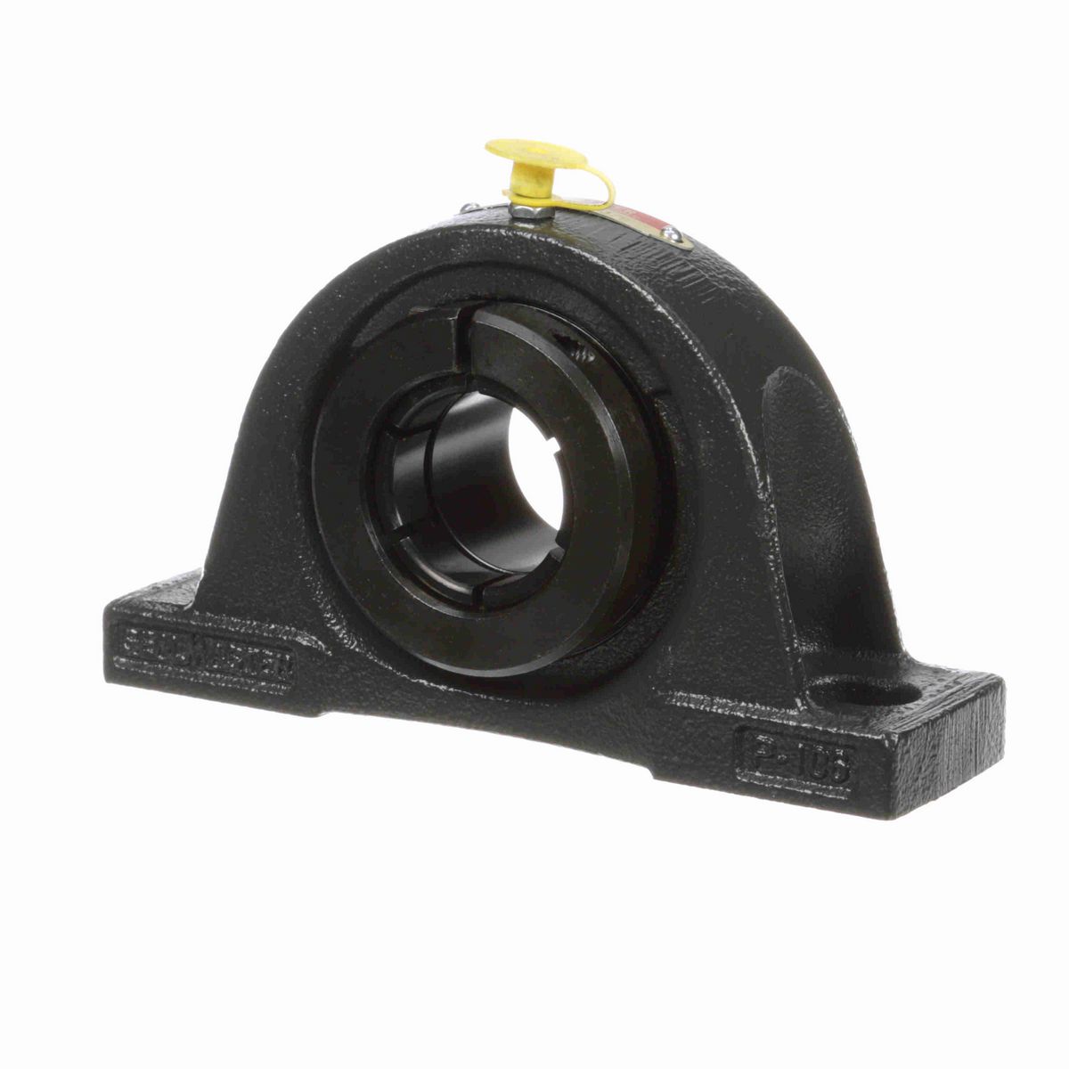 Sealmaster Mounted Cast Iron Two Bolt Pillow Block Ball Bearing - 52100 Bearing Steel, Black Oxided - Concentric Lock - NP-22TC
