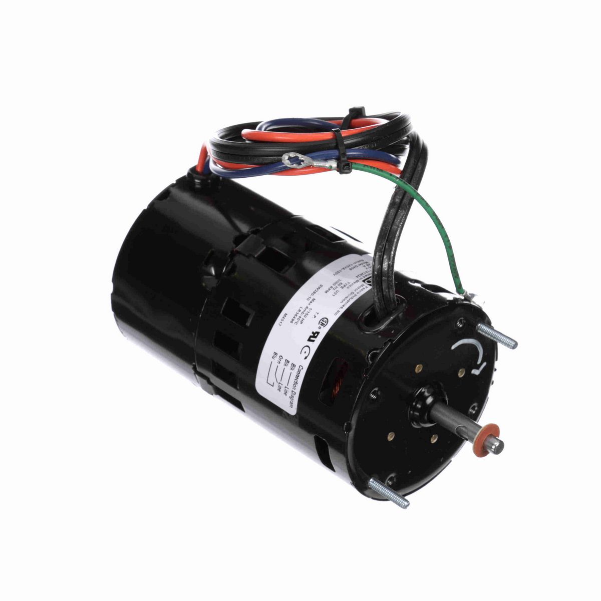 FASCO OEM Replacement Motor, 1/150 HP, 1 Ph, 60 Hz, 115 V, 3000 RPM, 1 Speed, 3.3" Diameter, TEAO - D408