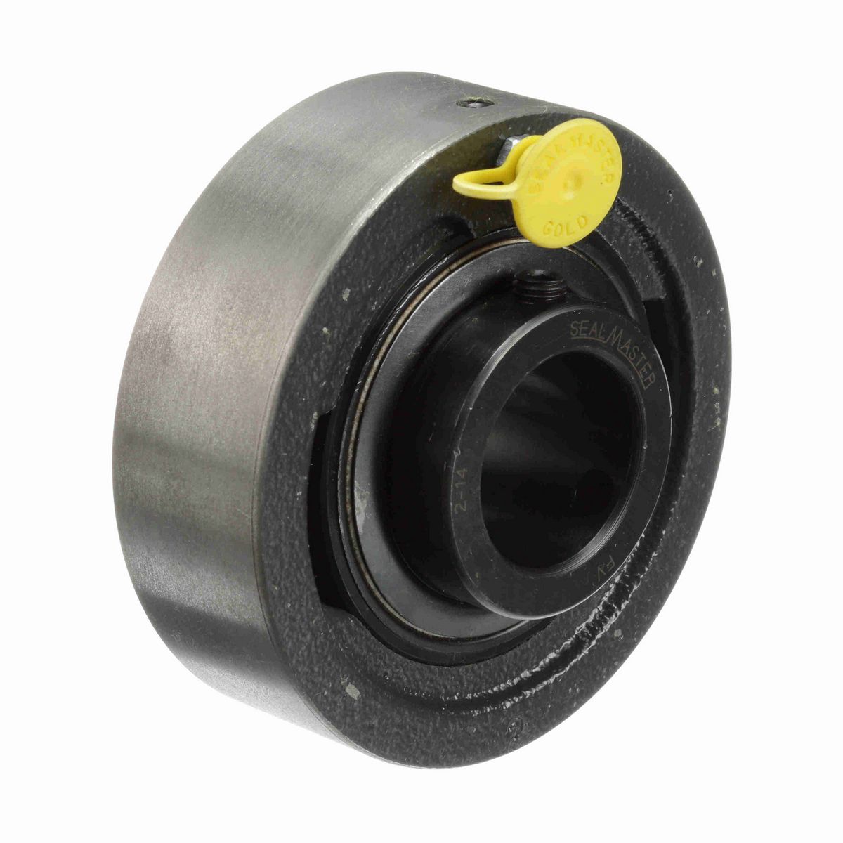 Sealmaster Mounted Cast Iron Cylindrical Cartridge Ball Bearing - 52100 Bearing Steel, Black Oxided - Setscrew Lock - SC-20