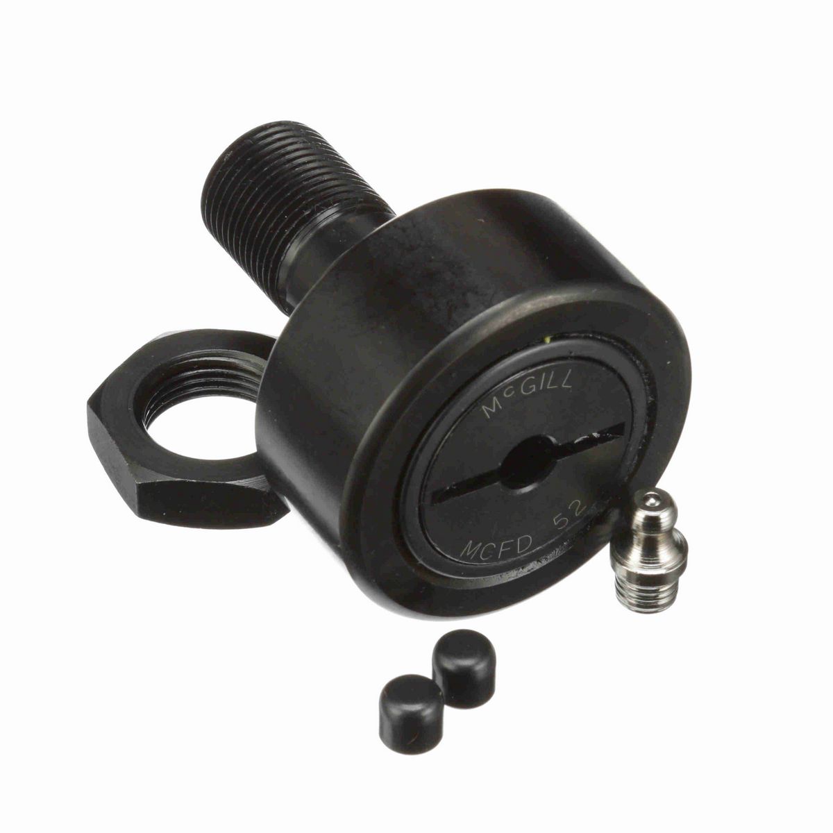 Опорный ролик с цапфой McGill CAMROL MCFD 52, бочкообразный, повышенной грузоподъемности, со щитком, со шлицем под отвёртку, метрический