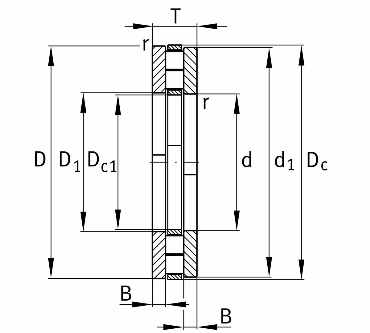 Упорный цилиндрический роликоподшипник INA 89328-M-RR