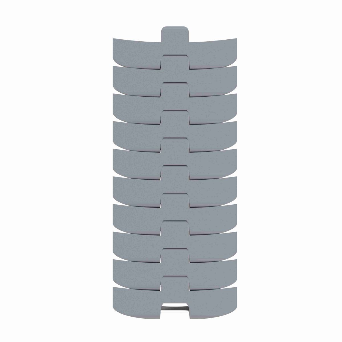 Rexnord 1050 FTLPC Side-flexing Solid Top, Material: Silver Platinum Series, Width: 4.5in, Pitch: 1in - 81429803