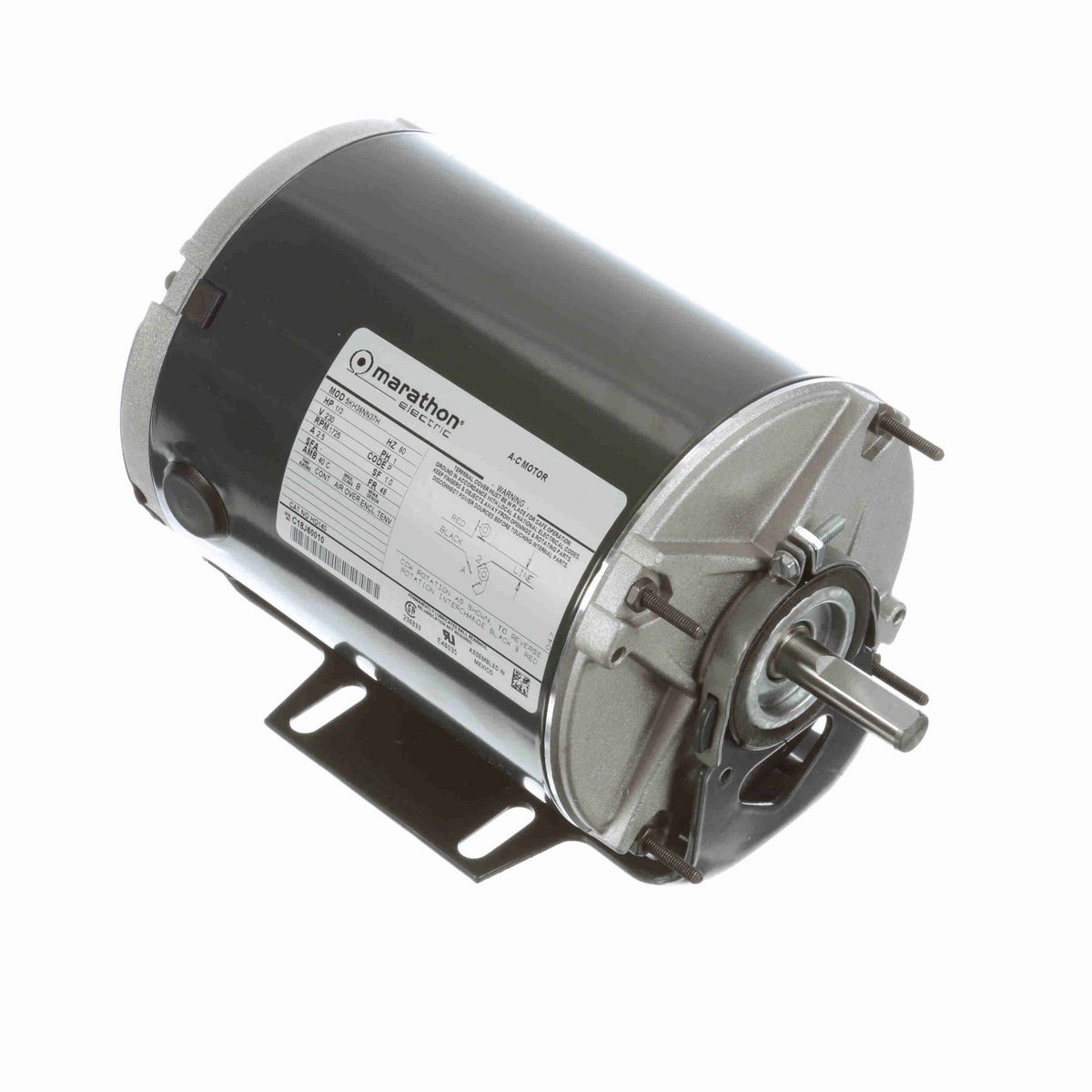 LEESON General Purpose Farm Duty Motor, 0.33 HP, 1 Ph, 60 Hz, 230 V, 1800 RPM, 48 Frame, TENV - HG140