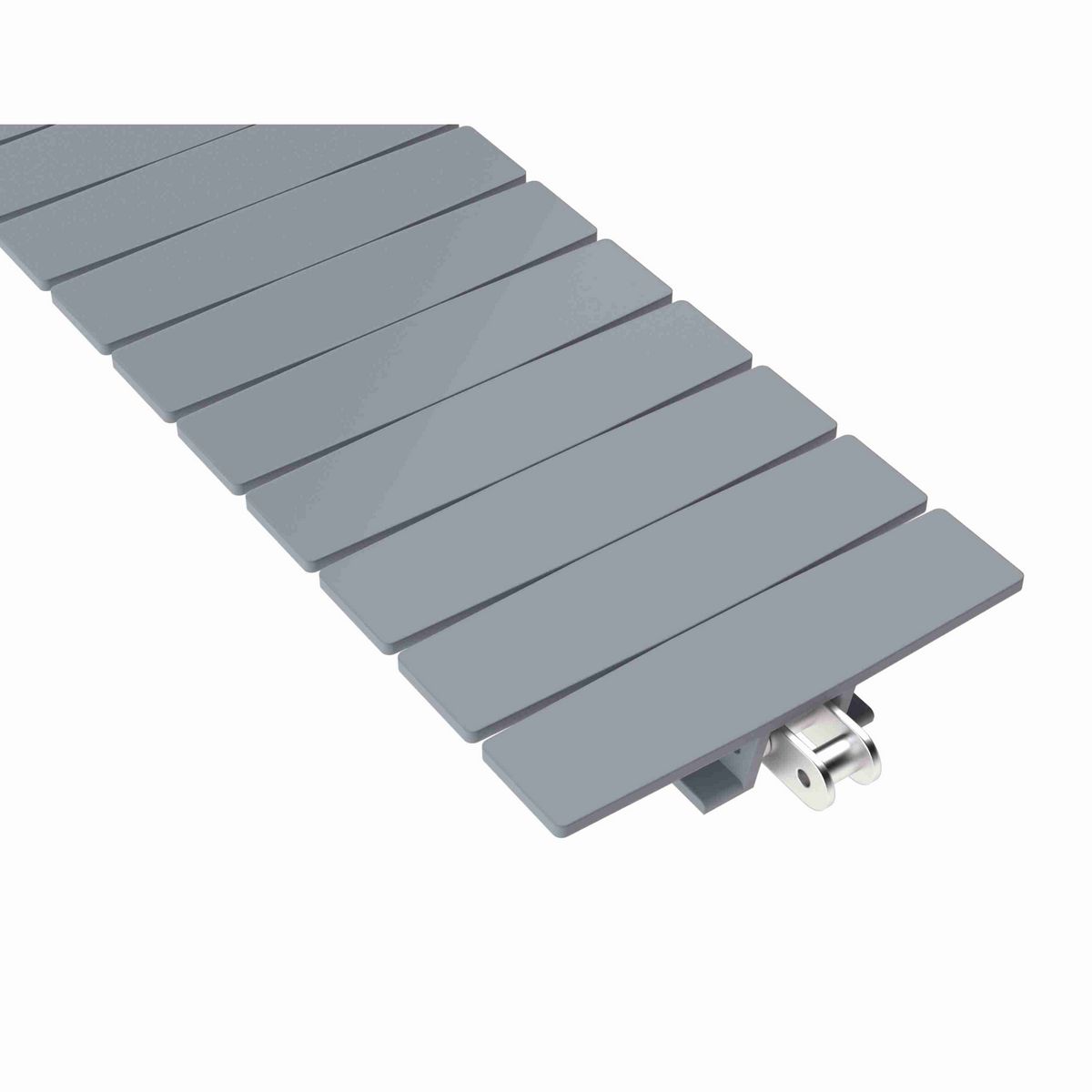 Rexnord 1873TAB Side-flexing Solid Top, Material: Silver Platinum Series, Width: 6in, Pitch: 1.5in - 10479435