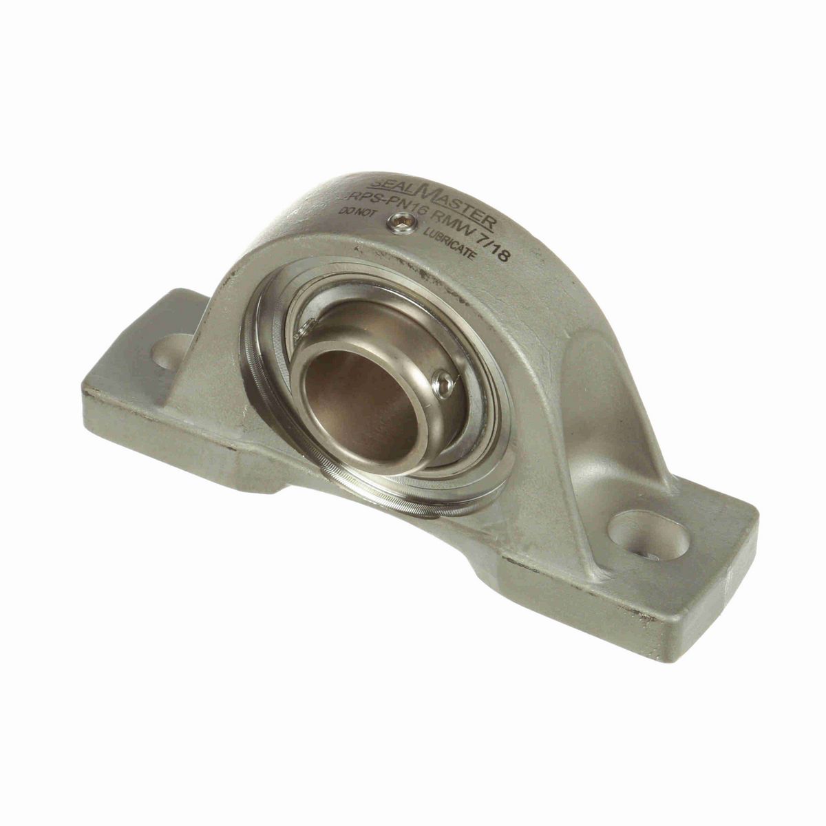 Sealmaster Mounted Stainless Steel Two Bolt Pillow Block Ball Bearing - 52100 Bearing Steel, Phosphorus Nickel Coated - Setscrew Lock - Corrosion Resistant - Reduced Maintenance - Lubed for Life - CRPS-PN16 RMW
