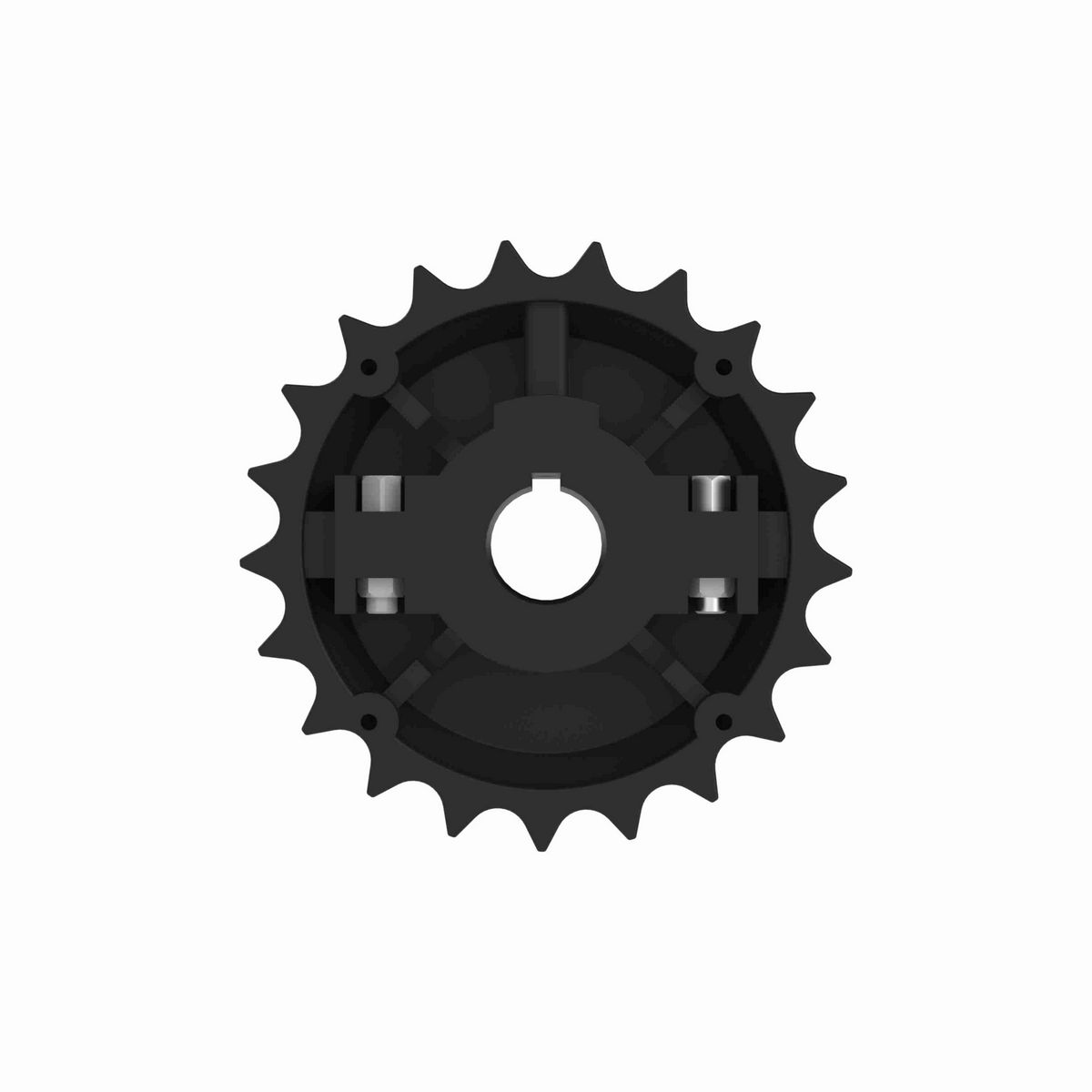 Rexnord 820 Series Split Molded Nylon Sprocket with 21 Teeth and 30mm Round Shaft-Ready Bore with Keyway - 614-38-30