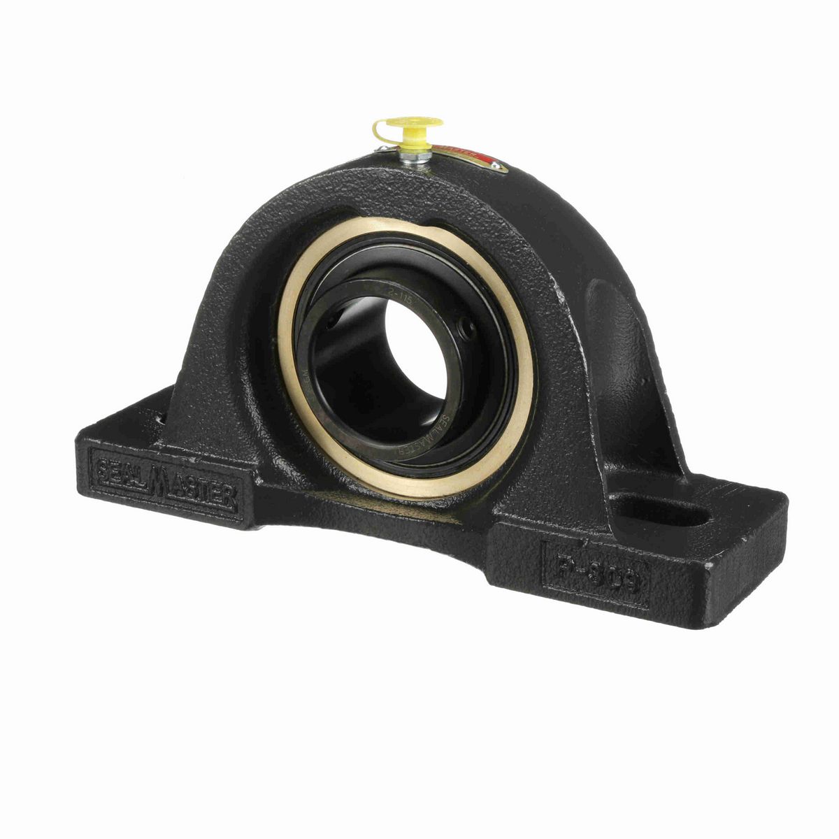 Sealmaster Mounted Cast Iron Two Bolt Pillow Block Ball Bearing - 52100 Bearing Steel, Black Oxided - Setscrew Lock - EMP-31
