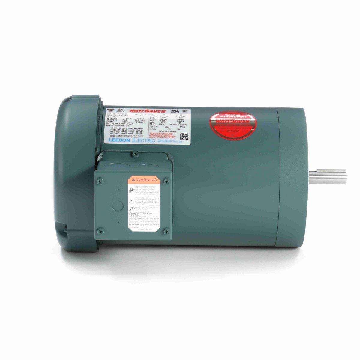 LEESON General Purpose Motor, 2 & 2 HP, 3 Ph, 60 & 50 Hz, 230/460 & 190/380 V, 1800 & 1500 RPM, 56C Frame, TEFC - 116744.00