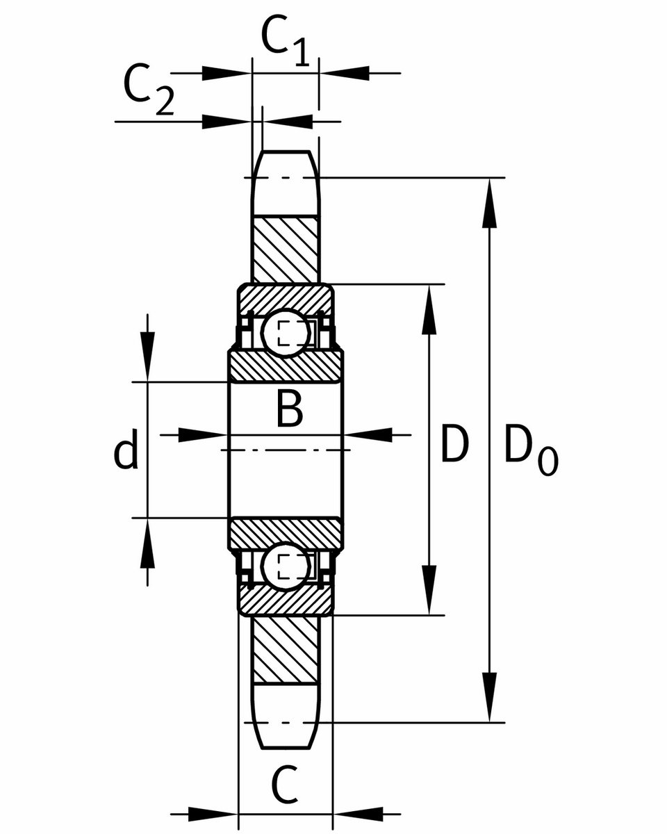 Звездочка-натяжитель цепи INA KSR16-L0-12-10-15-09 (KSR 16.LO.12.10.15.09)