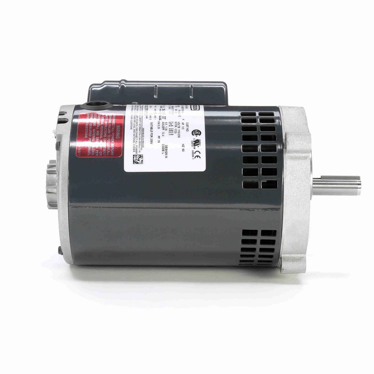 LEESON General Purpose Motor, 0.33 HP, 1 Ph, 60 Hz, 115/230 V, 1800 RPM, 56C Frame, DP - G230A