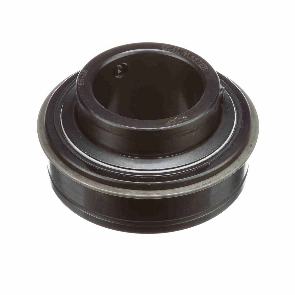 Sealmaster Mounted Insert Only Ball Bearing - 52100 Bearing Steel, Black Oxided - Setscrew Lock - ER-28