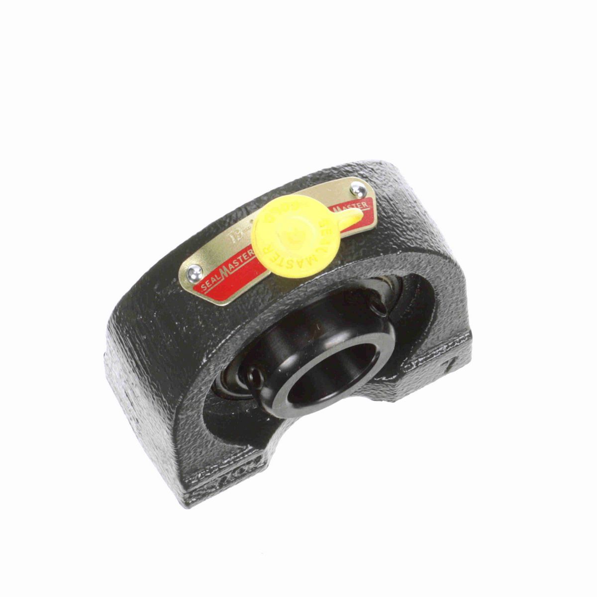 Sealmaster Mounted Cast Iron Tapped Base Pillow Block Ball Bearing - 52100 Bearing Steel, Black Oxided - Setscrew Lock - TB-14