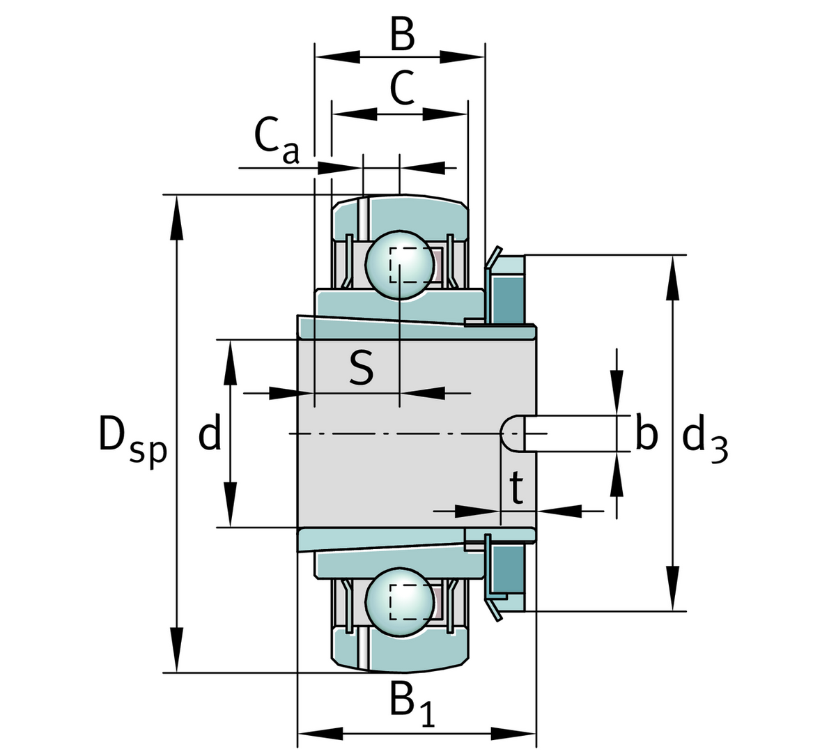 Радиальный закрепляемый шарикоподшипник INA GSH35-2RSR-B-L406/50