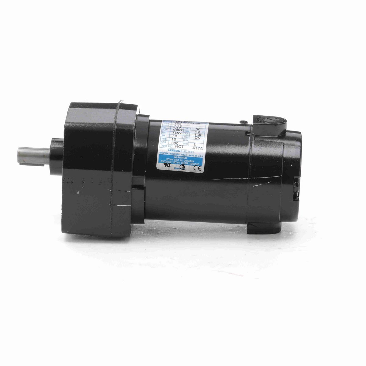 LEESON Parallel Shaft Gearmotor, 0.06 HP, 180 V, 300 RPM, 30 Frame, TENV - M1125033.00